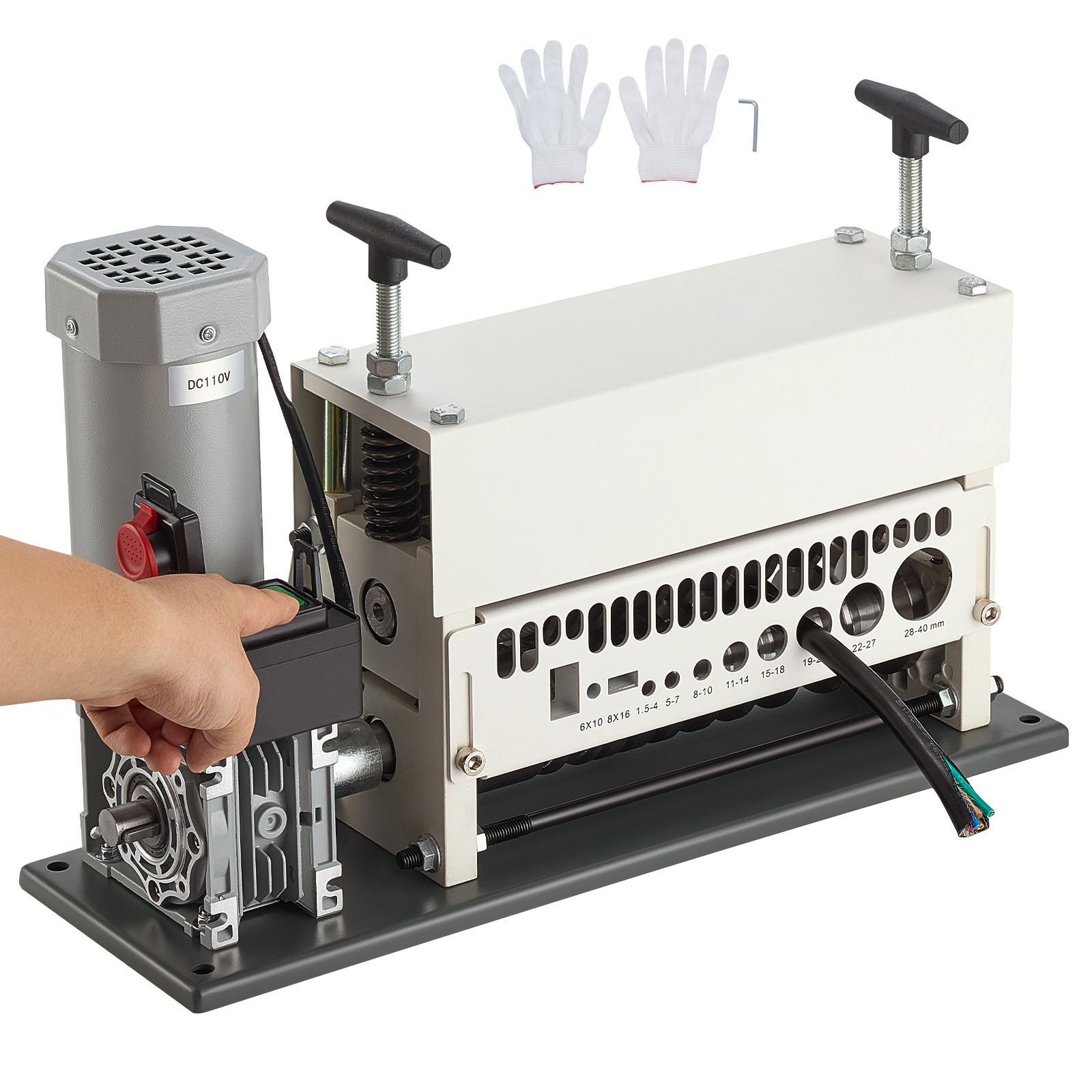Uimoso Electric Wire Stripper Machine with 370W Motor, 0.06-1.57 in Range