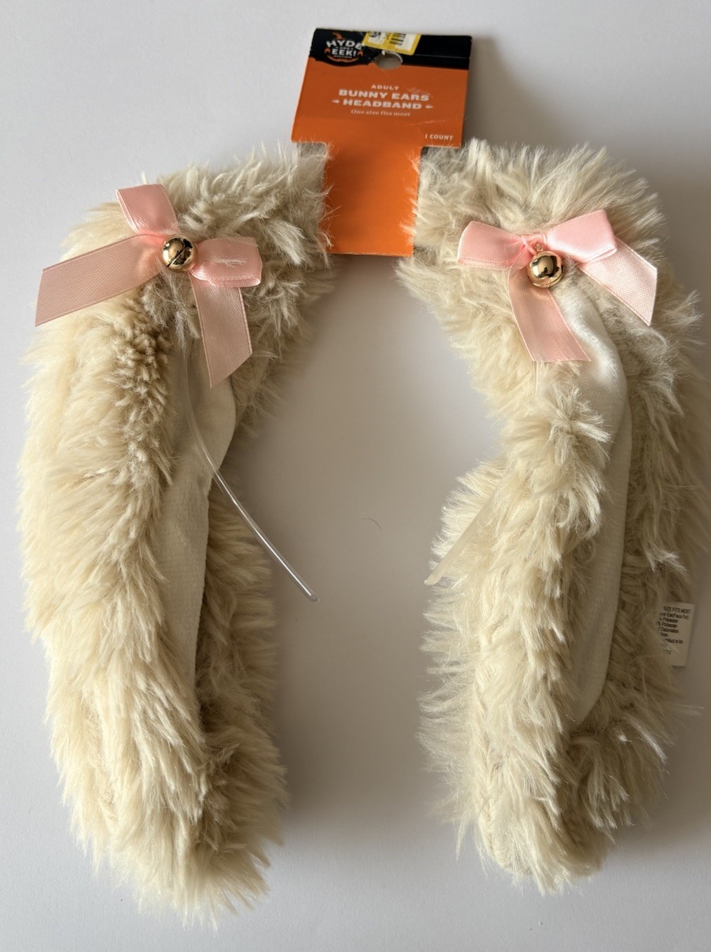 Hyde And Eek Adult One Size Faux Fur & Pink Floppy Bunny Ears