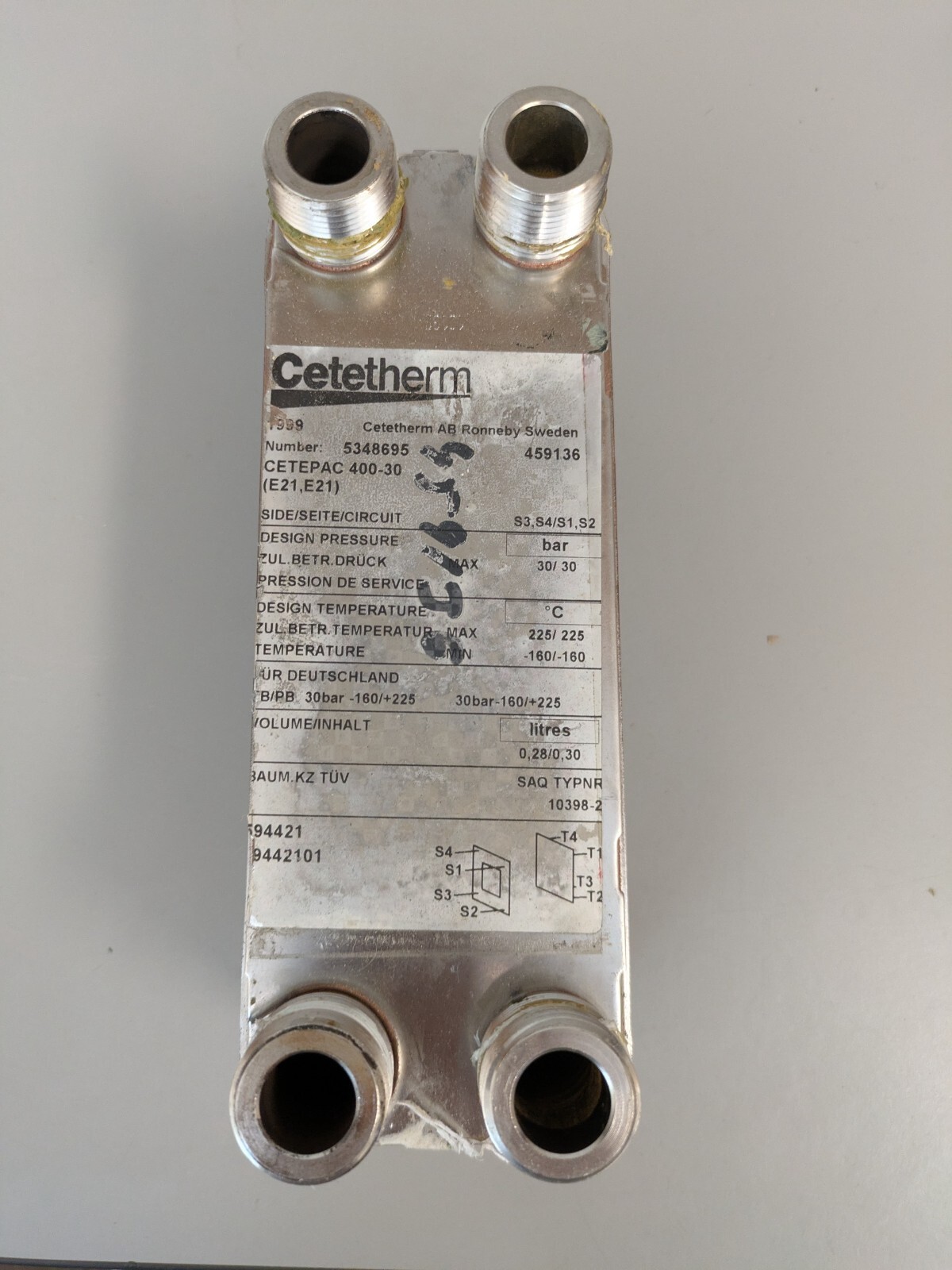 Cetetherm CETEPAC 410-30, 3"x3"x8" Flat heat exchanger