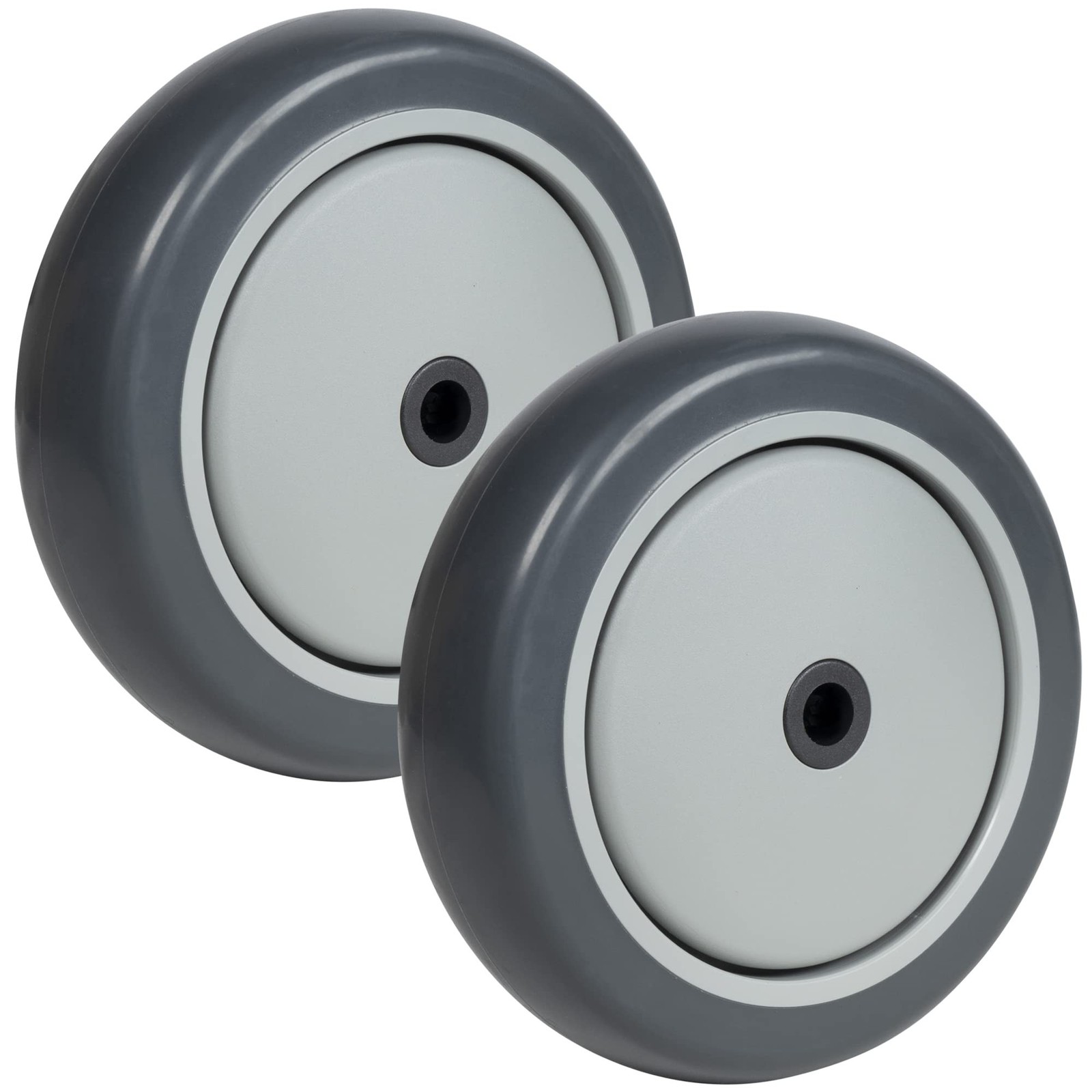 Vergo Caster Wheels 2-Pack Flat Free Replacement Polyurethane Wheels for Swiv...