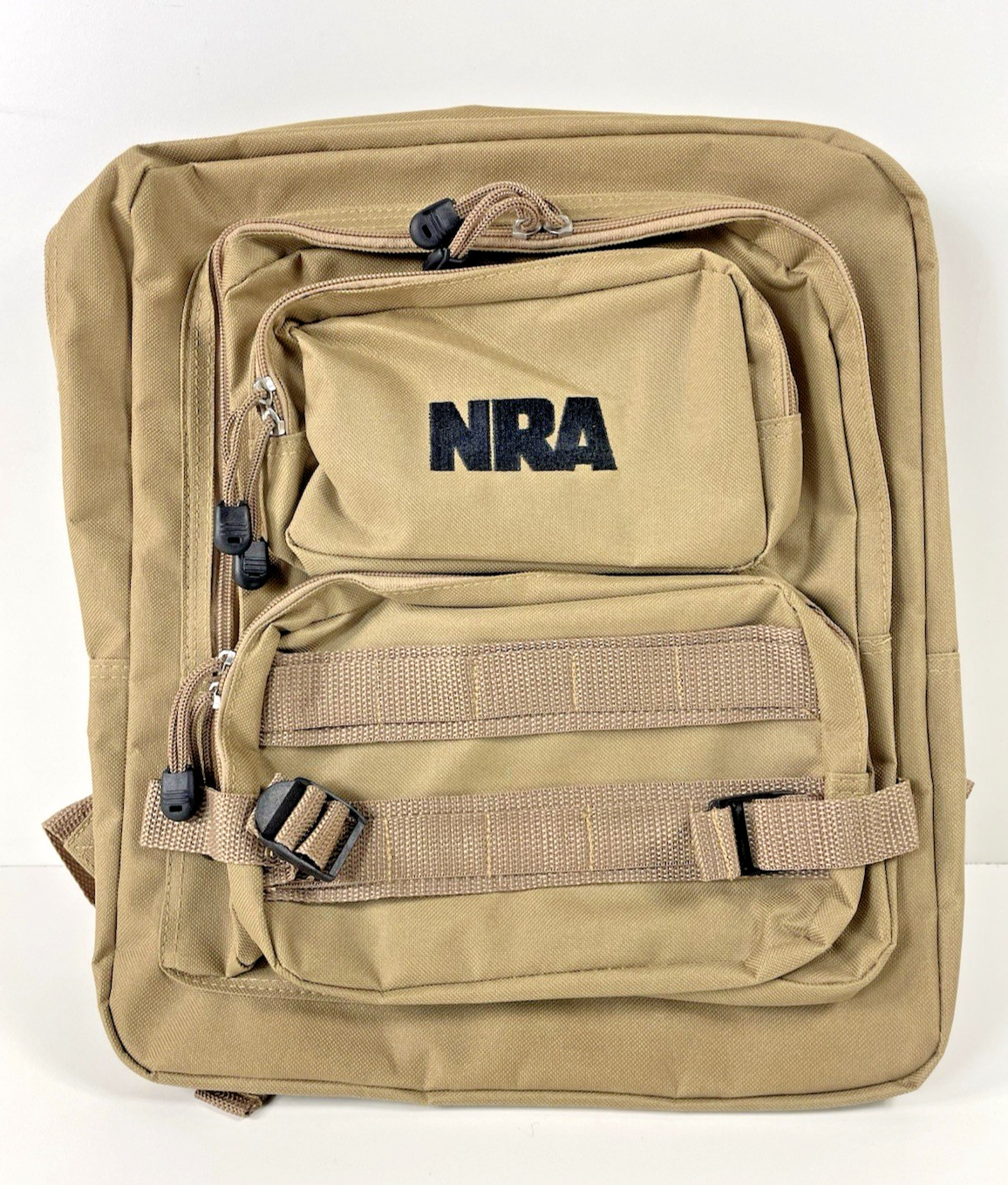 NRA Tactical Backpack Multiple Compartments Tan/Khaki New 15”x12”