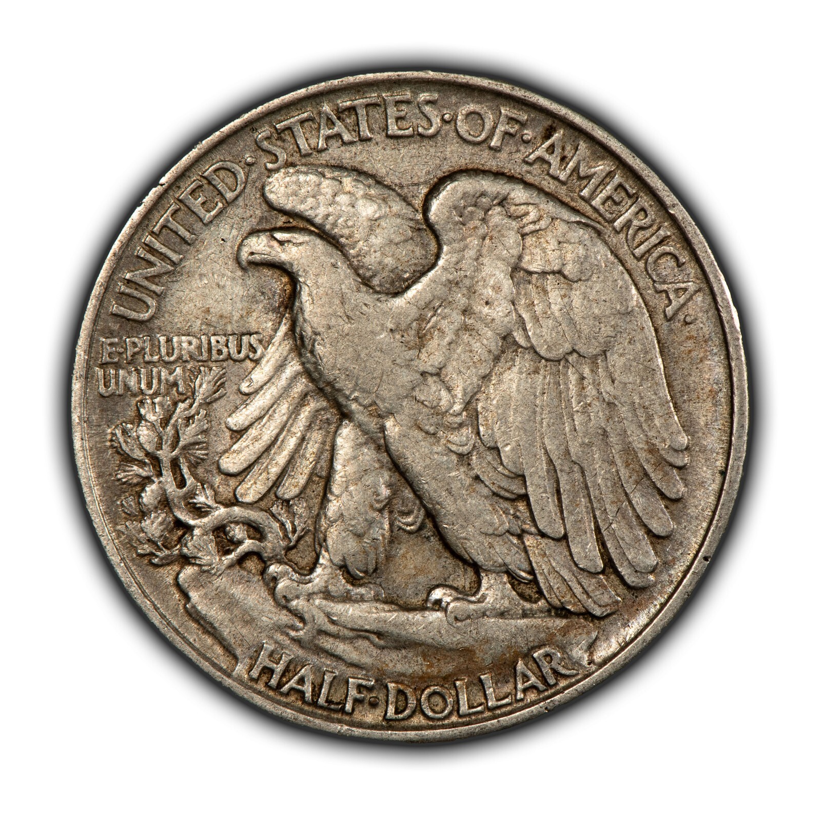 1945 50c Walking Liberty Half Dollar Mint Error Missing Initials - AU+ - Z5444