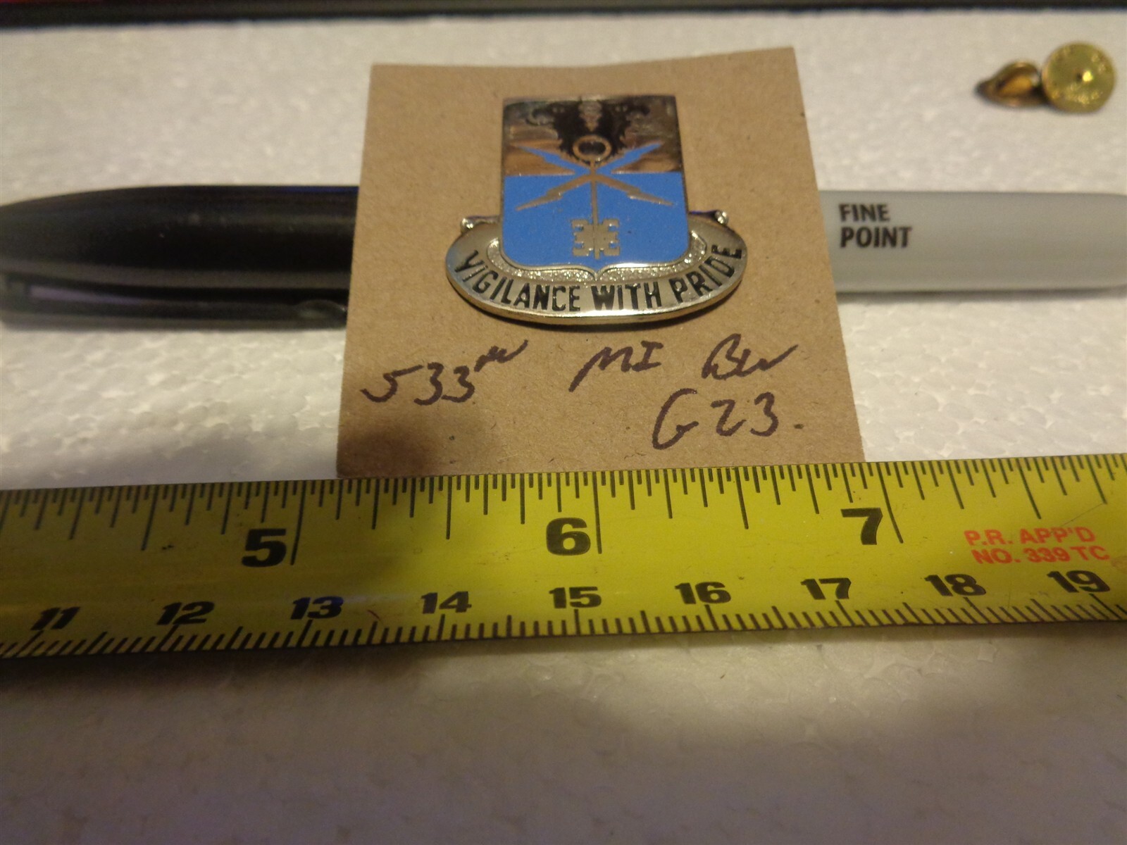 533rd Military Intelligence Battalion G23 Unit Crest, DI, DUI (DRAW#100)