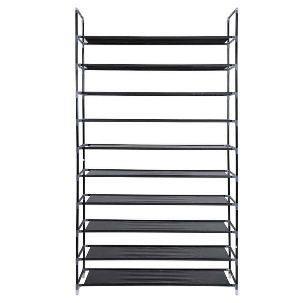 Large Shoe Rack Organizer Storage Pairs Shoes Shelves Space 10 Tier 50 Pairs BK