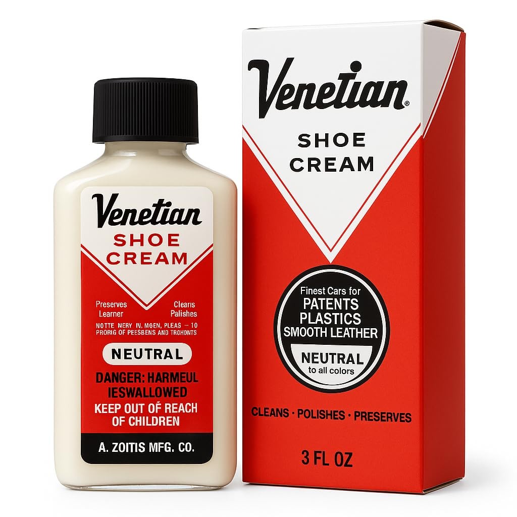Neutral Venetian Shoe Cream - 3 Ounces for Leather Care & Shine