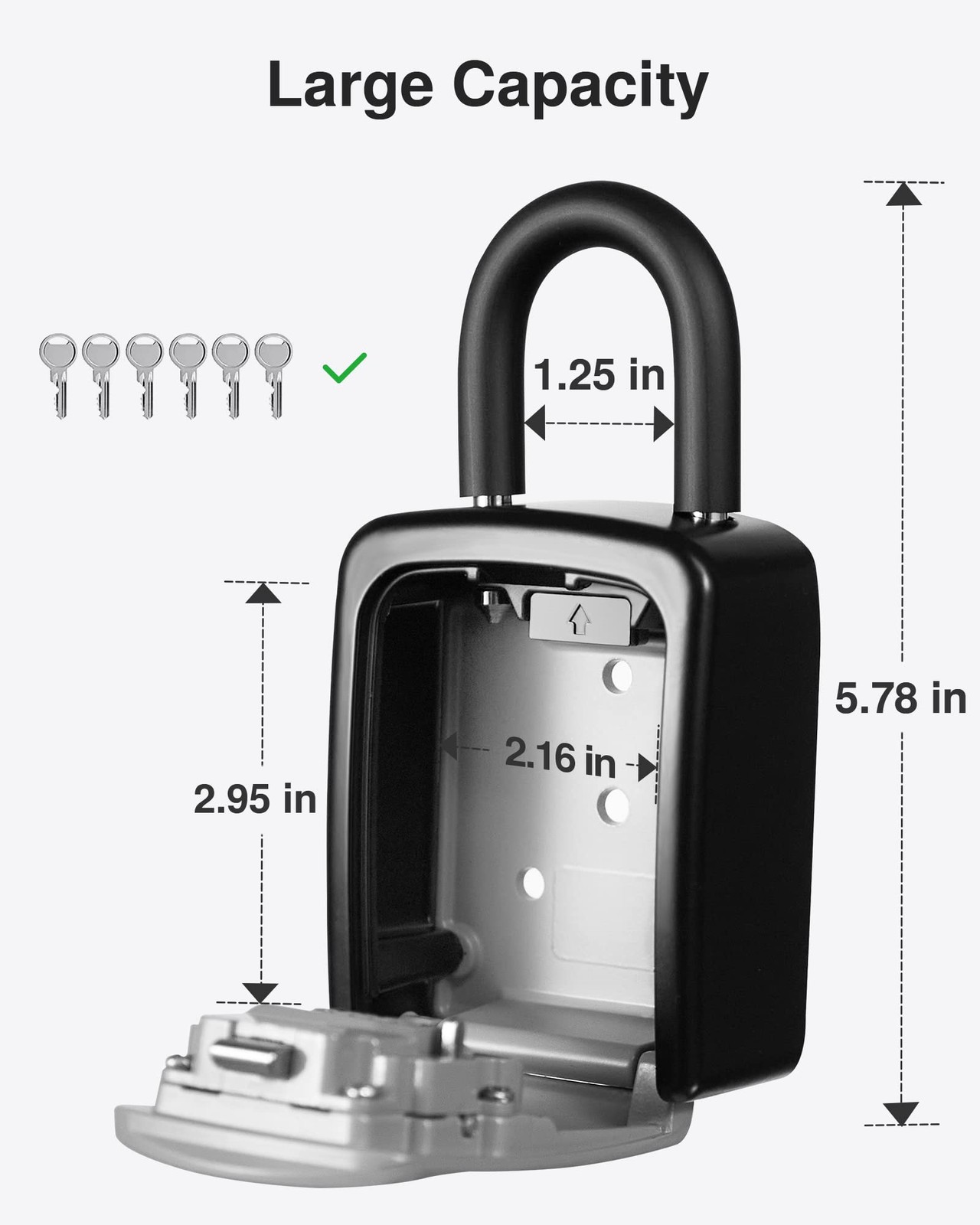 Key Lock Box, 4-Digit Combination Key Storage Lockbox, Portable Wall Mounted ...