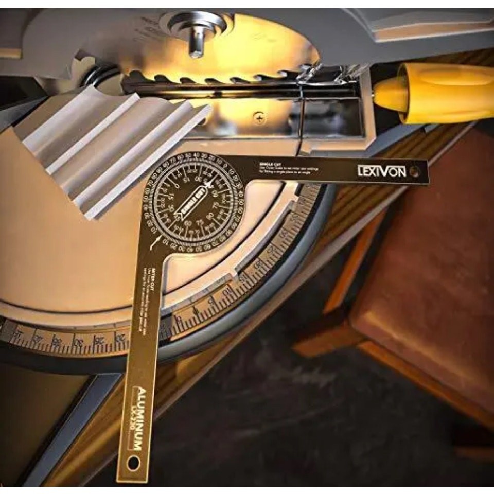 LEXIVON Aluminum Miter Saw Protractor | 7-Inch Rust