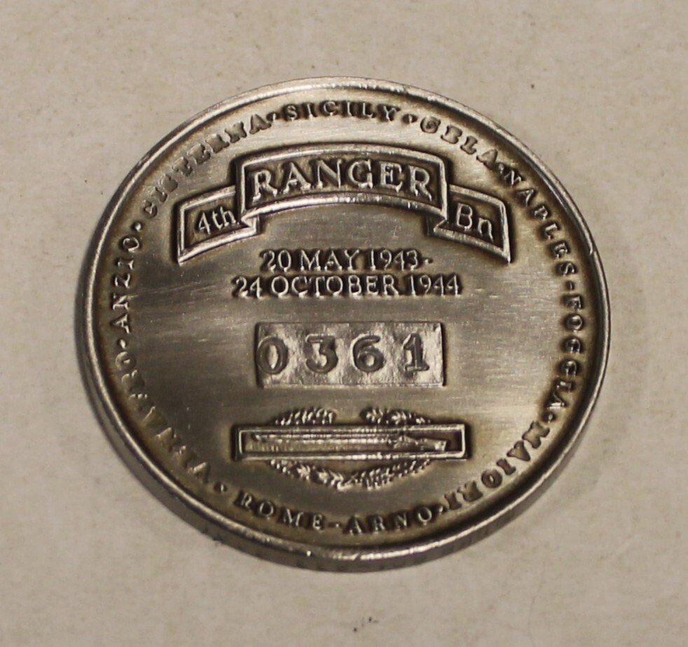 4th Ranger Training Battalion Ft Benning Camp Rodgers Darby Army Challenge Coin