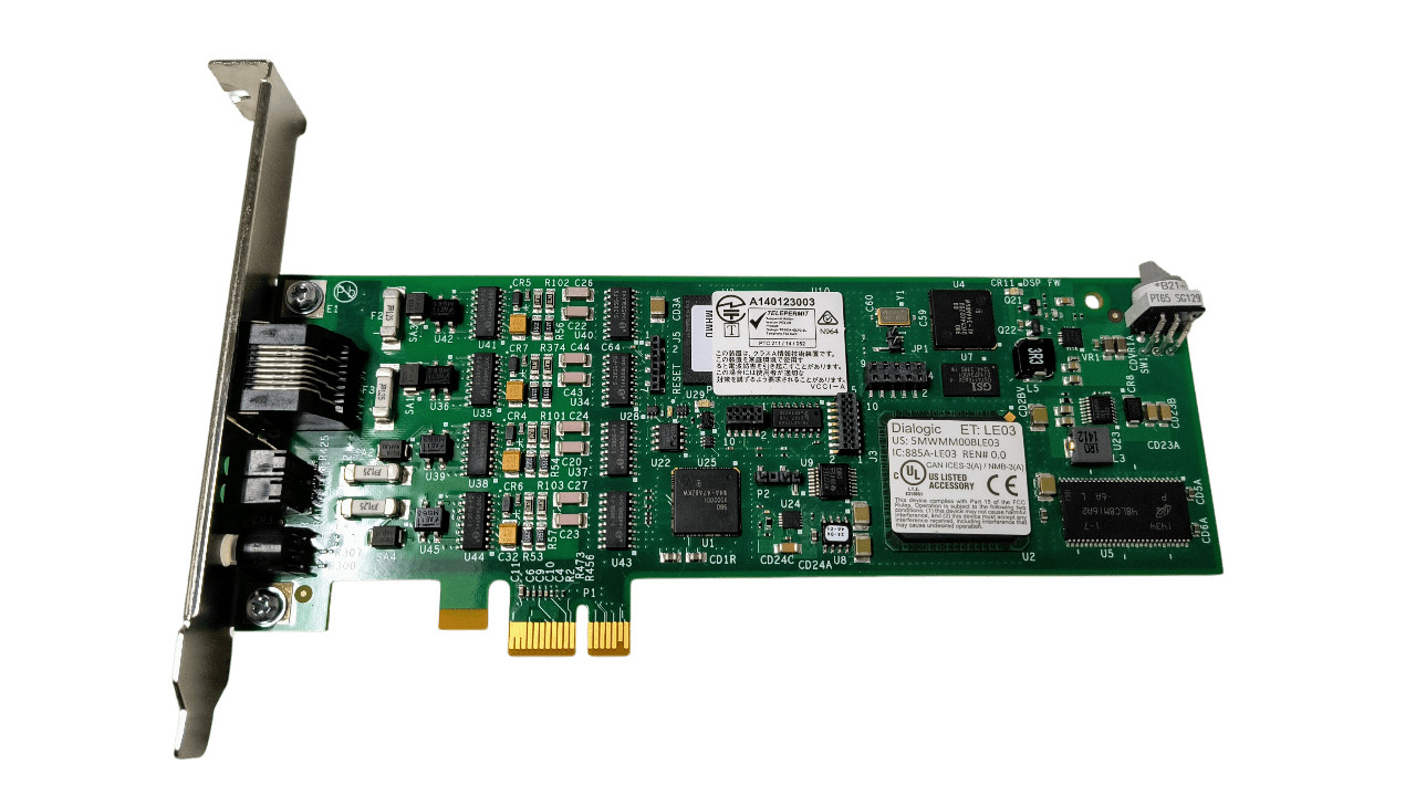 50-0445-02A Dialogic PCI-e Fax Board 56-0768-01 Full Height Bracket