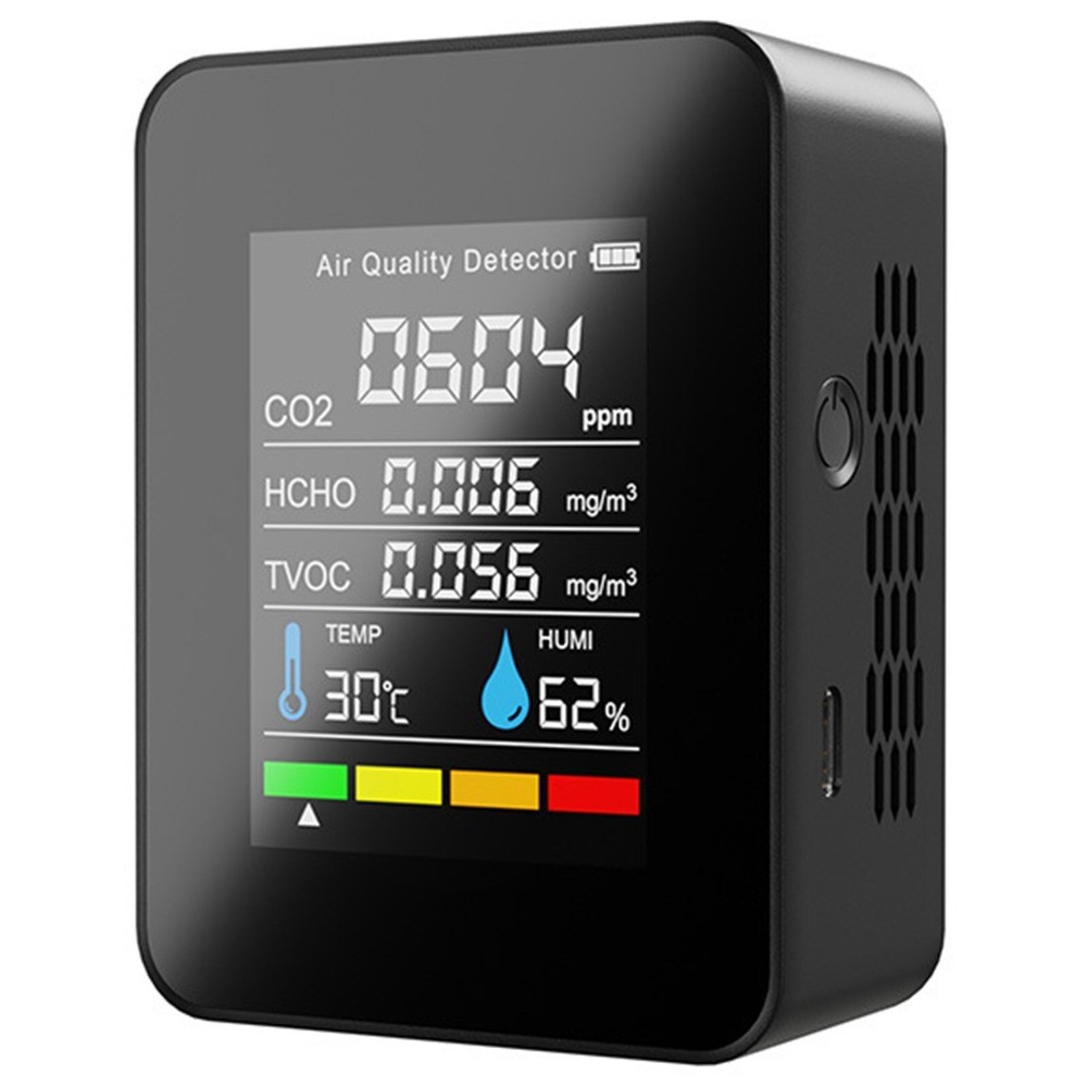 5in1 CO2 Meter Temperature Humidity Air Quality Monitor Carbon Dioxide Detector