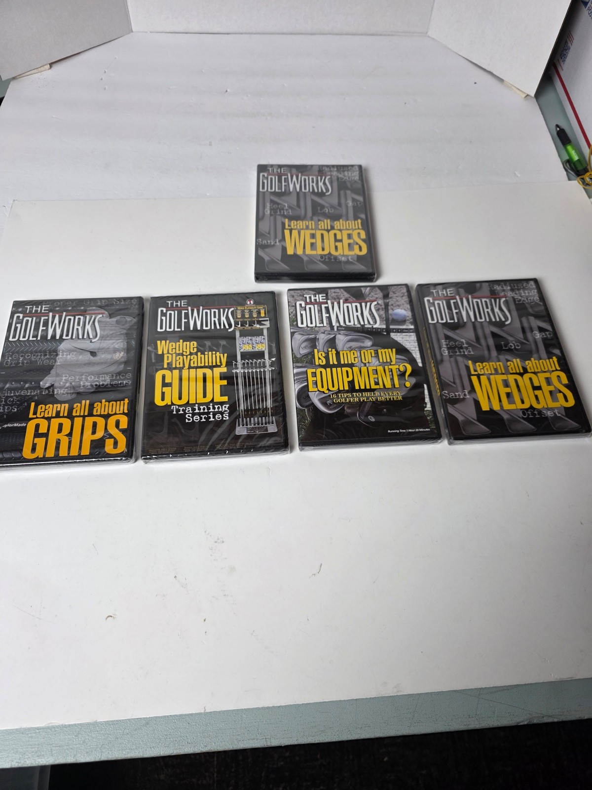 THE GOLF WORKS FOR BRAND NEW DVDS, EDUCATION SERIES FACTORY SEALED LOT OF FIVE