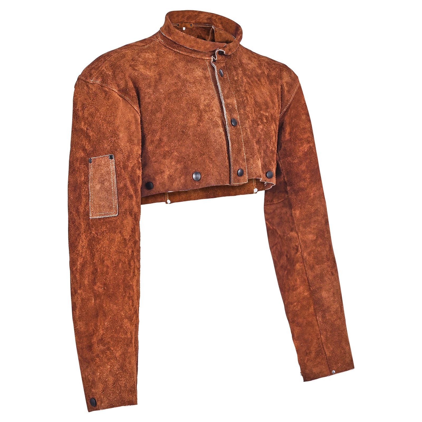 Heavy Duty Leather Welding Cape Sleeves, Flame Resistant Cowhide, Heat Proof for