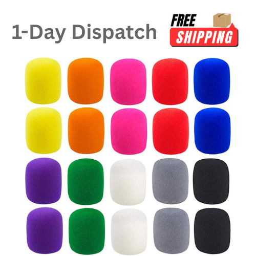 20 Pcs Colorful Foam Microphone Cover 10 Colors Thick Handheld Mic Windscreen