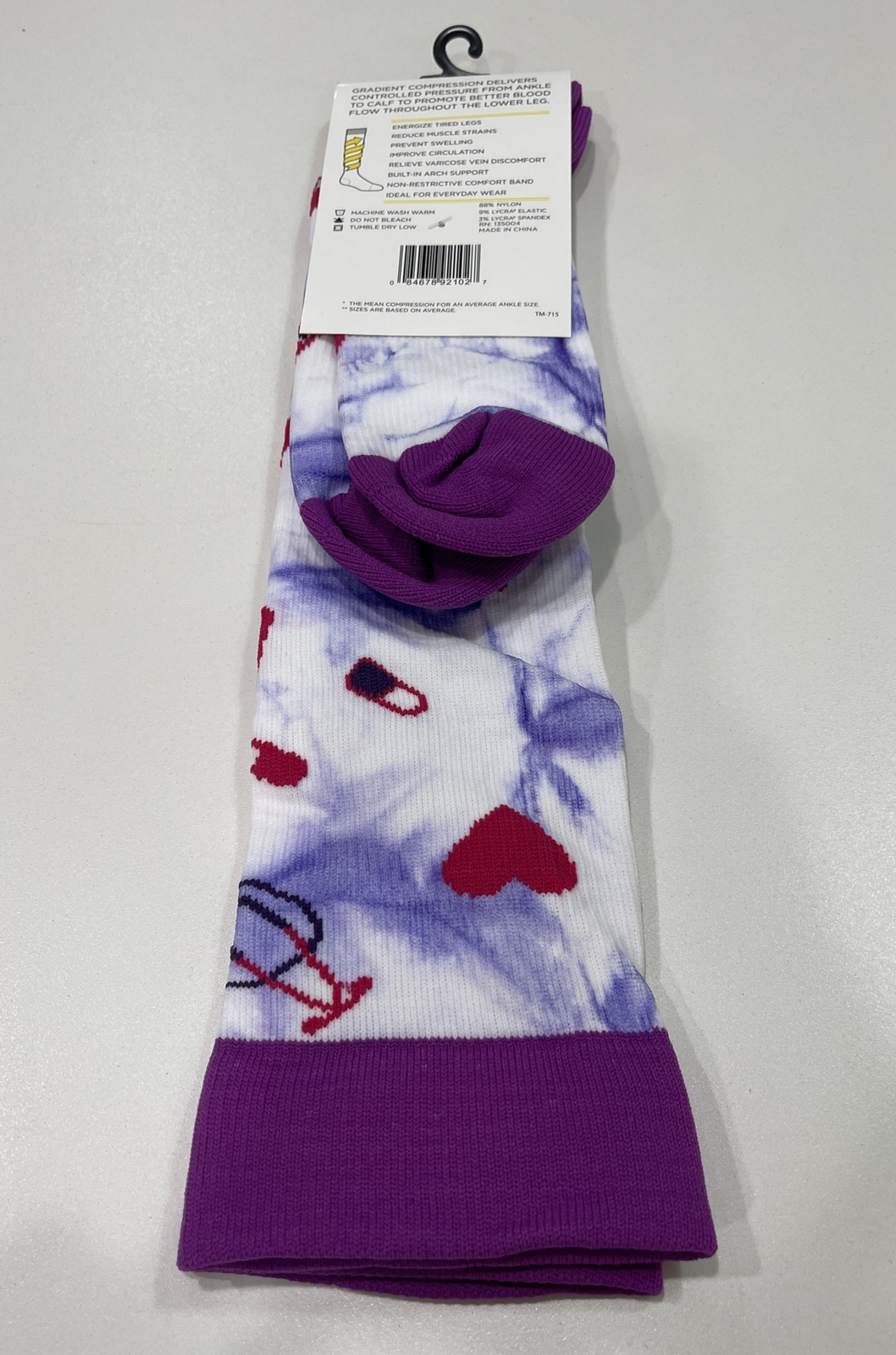 Think Medical- Women's Multicolored Medic Patterned Compression Socks- Size 6-10