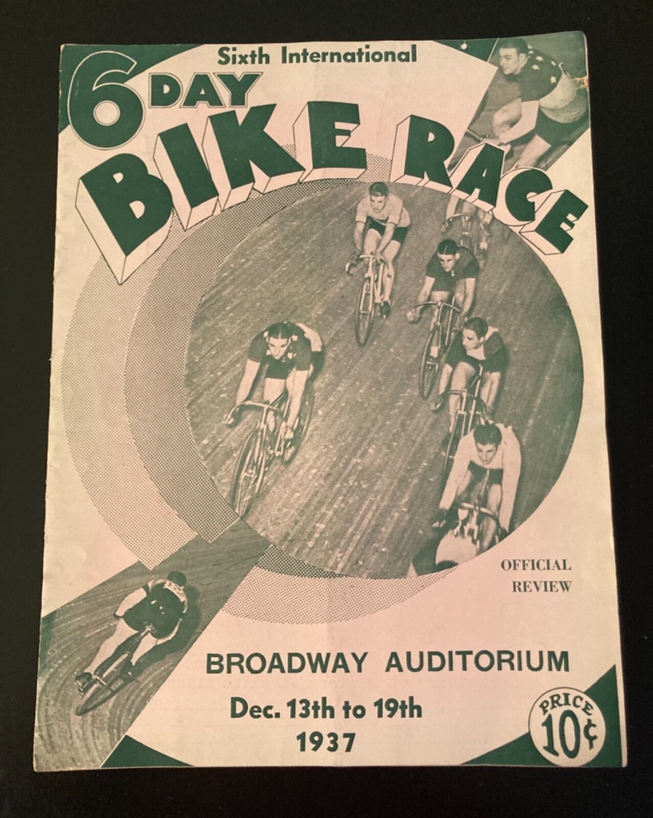 Vintage 1937 6 Day Bike Race Program from the Broadway Auditorium - Buffalo, NY