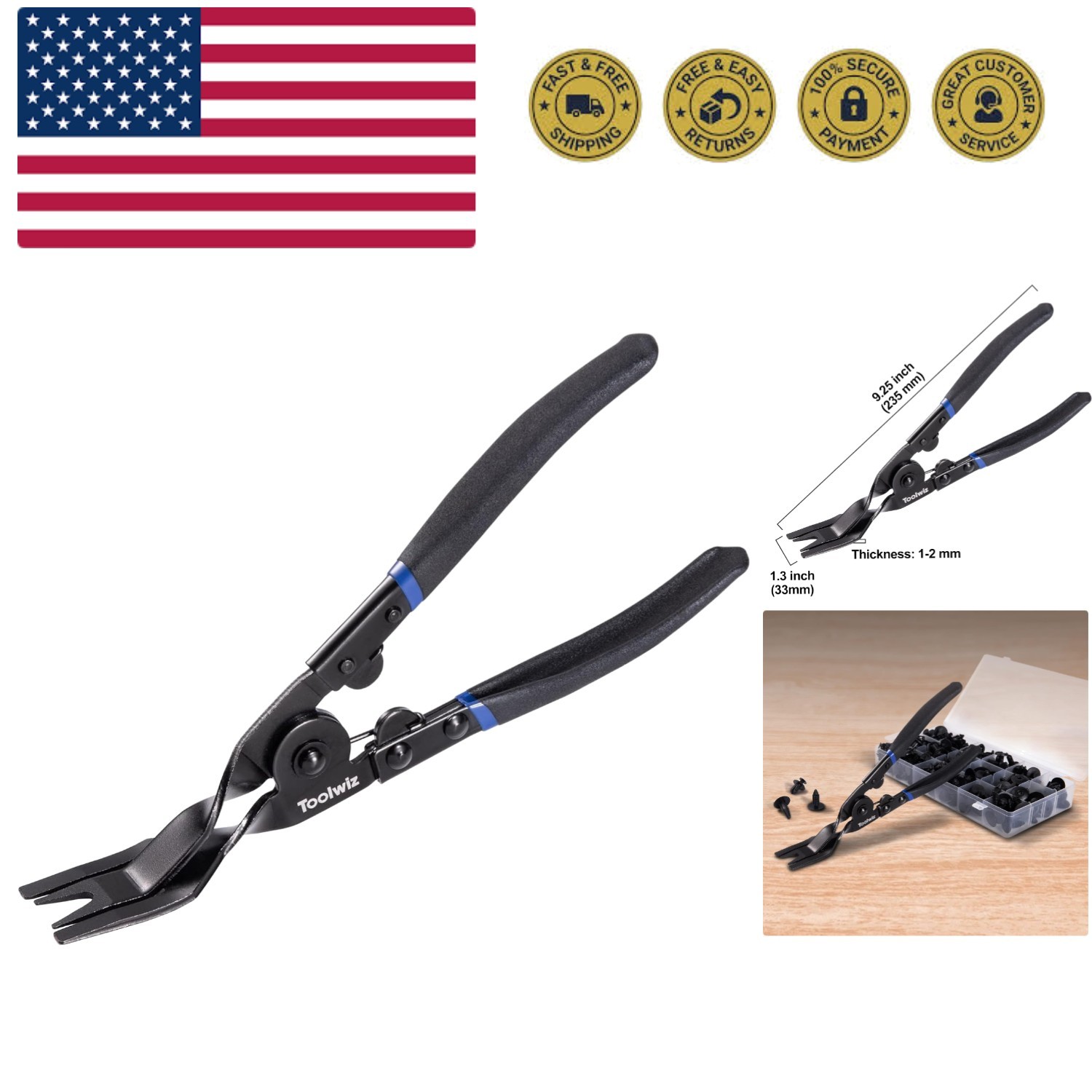 Panel Removal Tool Universal Auto Door Car Upholstery Trim Clip Removal Plier...