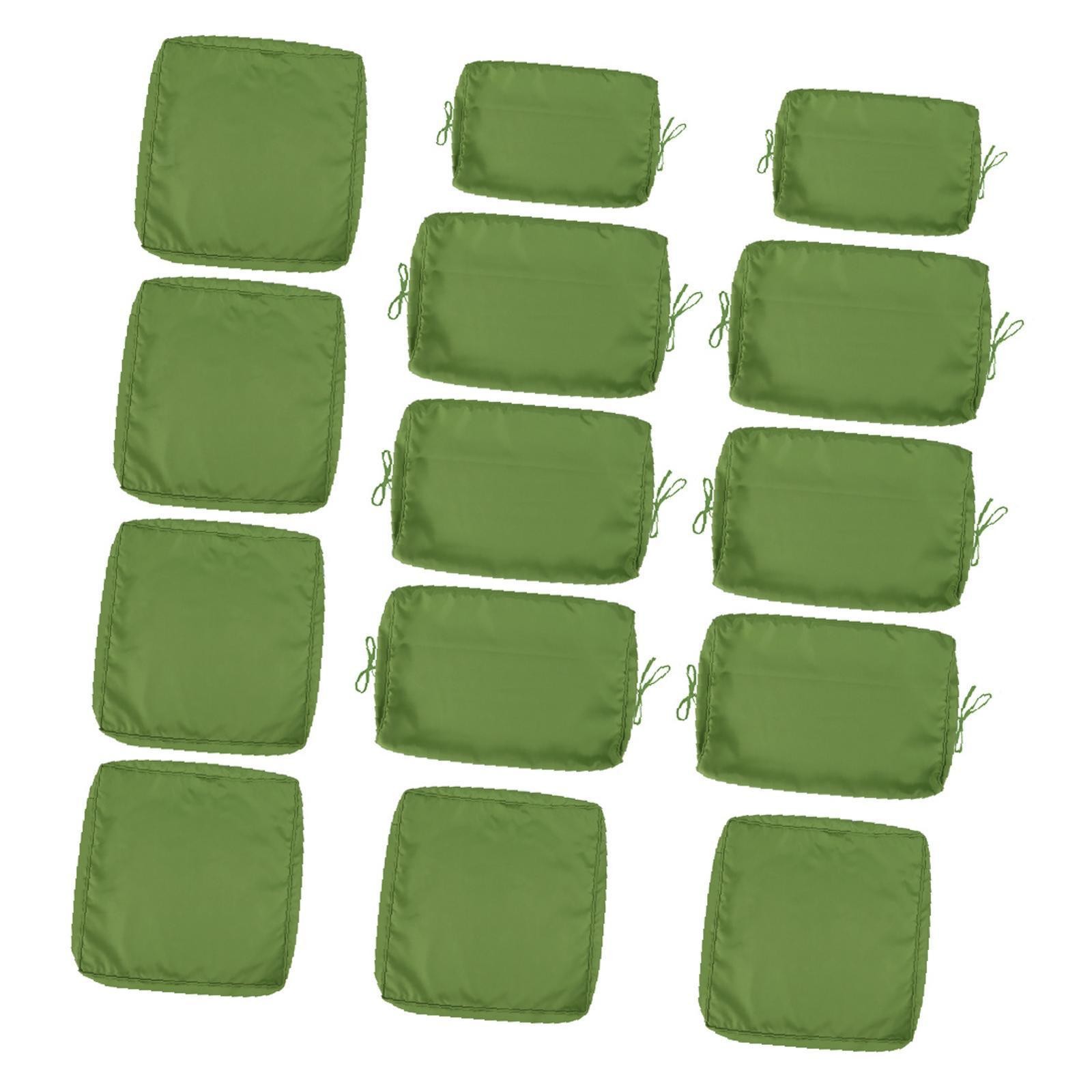 Slipcovers for 6-Seater Wicker Rattan Patio Sofa, 14 Pack, Khaki Green,