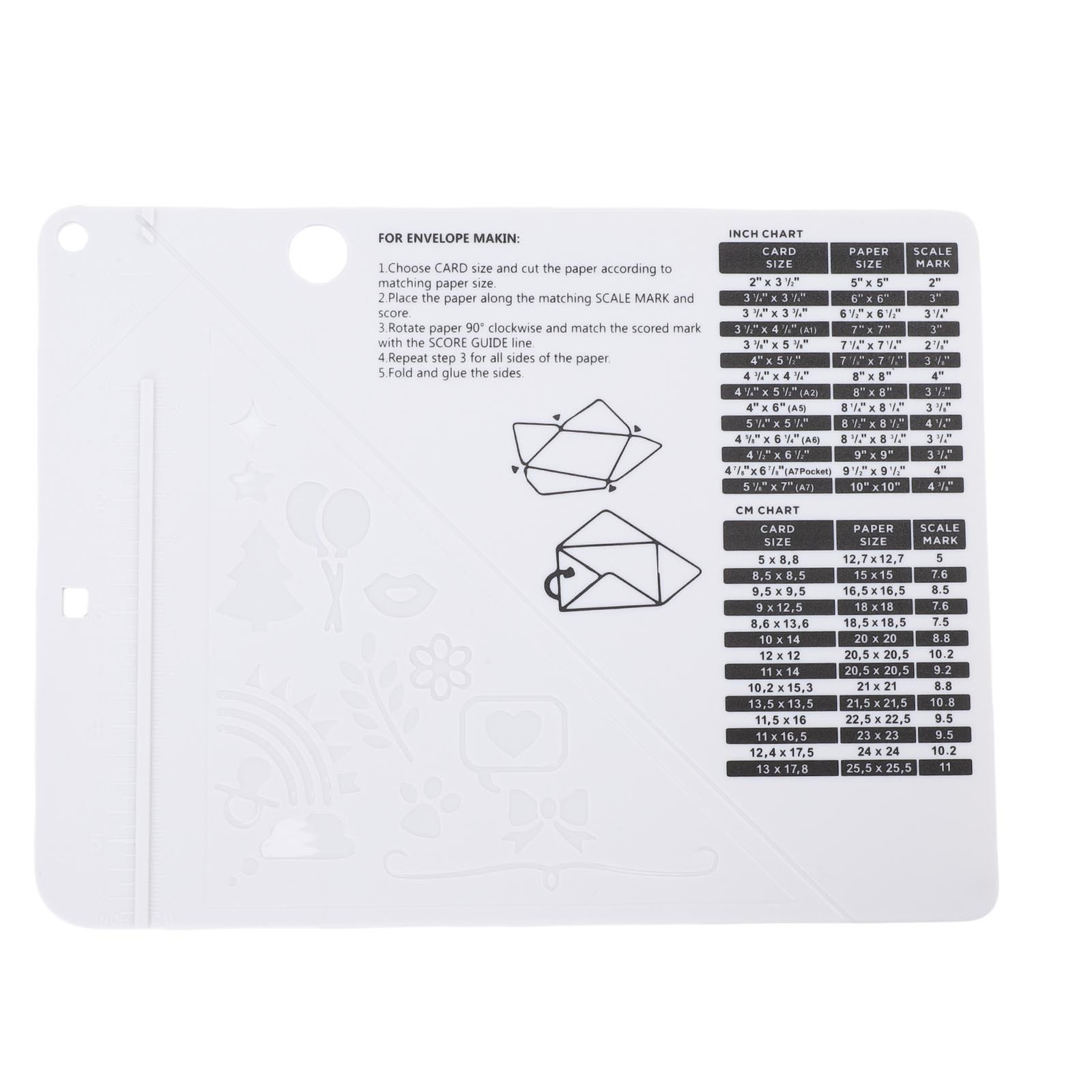 Mini Scoring Board And Bone Folder Set Scrapbooking Embossing Craft Tool
