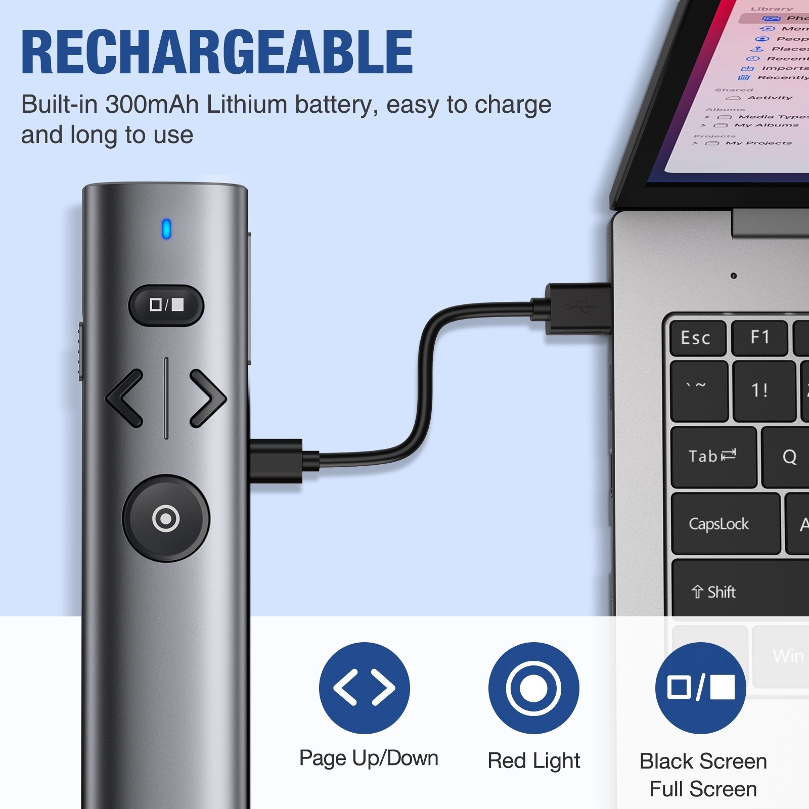 2.4 GHz Pointer Presentation Clicker for Powerpoint Presentations Presenter