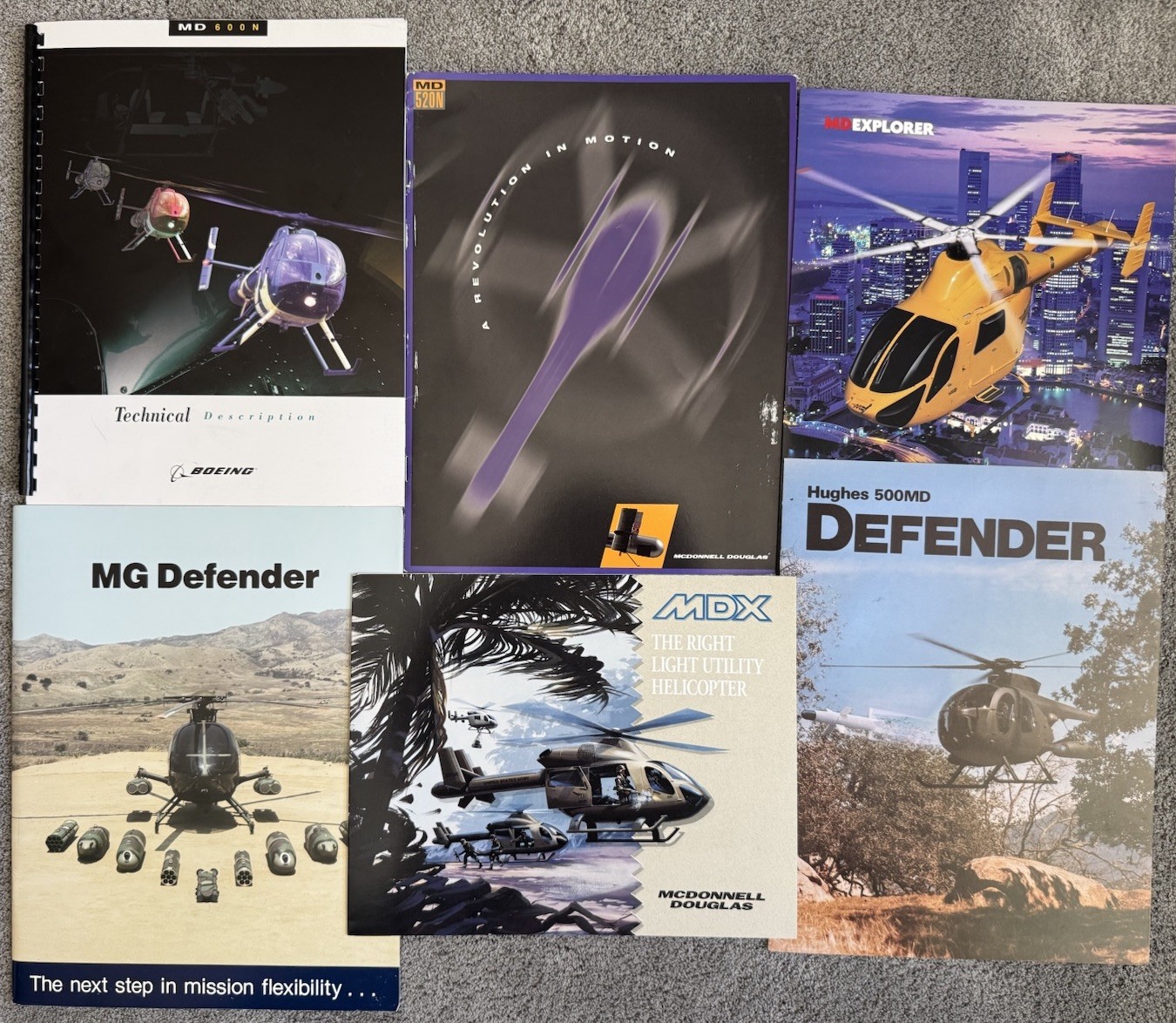 Lot Of 6 McDonnell Douglas MG Helicopter Brochures Military Aircraft