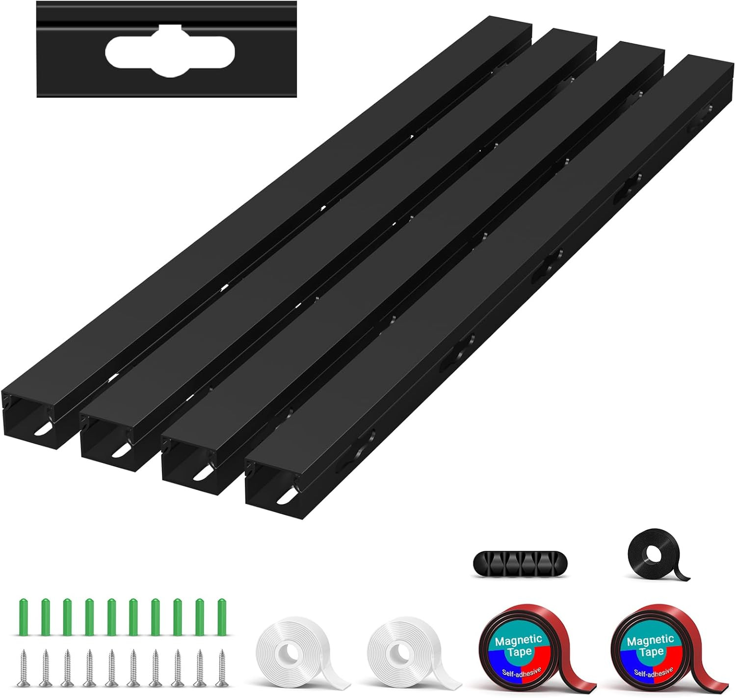 Cable Hider Raceway Kit, Magnetic Cable Management under Desk with Upgraded Aest