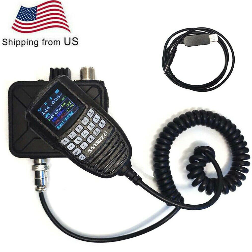 Anysecu WP-9900 Dual Band Mini Mobile Radio 25W 200 Channels KT-WP12 + USB Cable