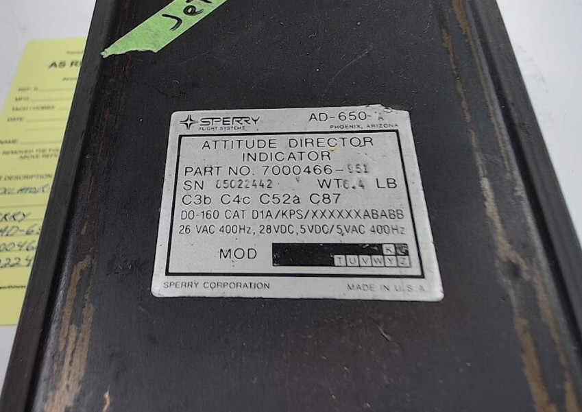 Indicator - Attitude Director AD-650 Sperry 7000466-951
