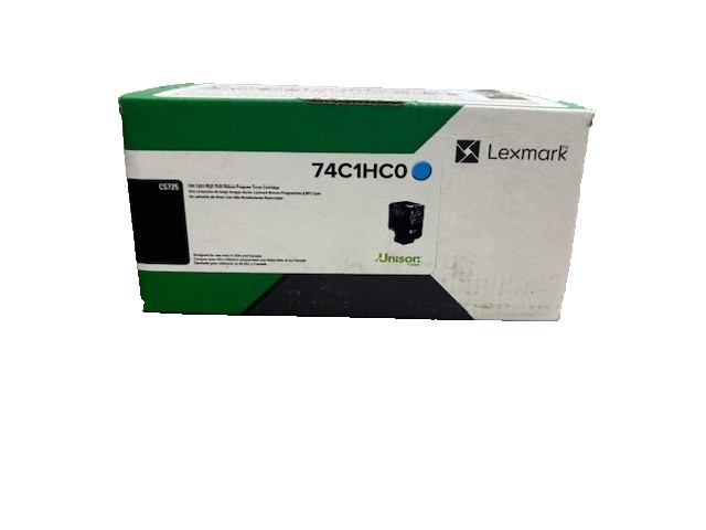 Genuine Lexmark Cyan High Yield Toner Cartridge CS720de  (74C1HC0)