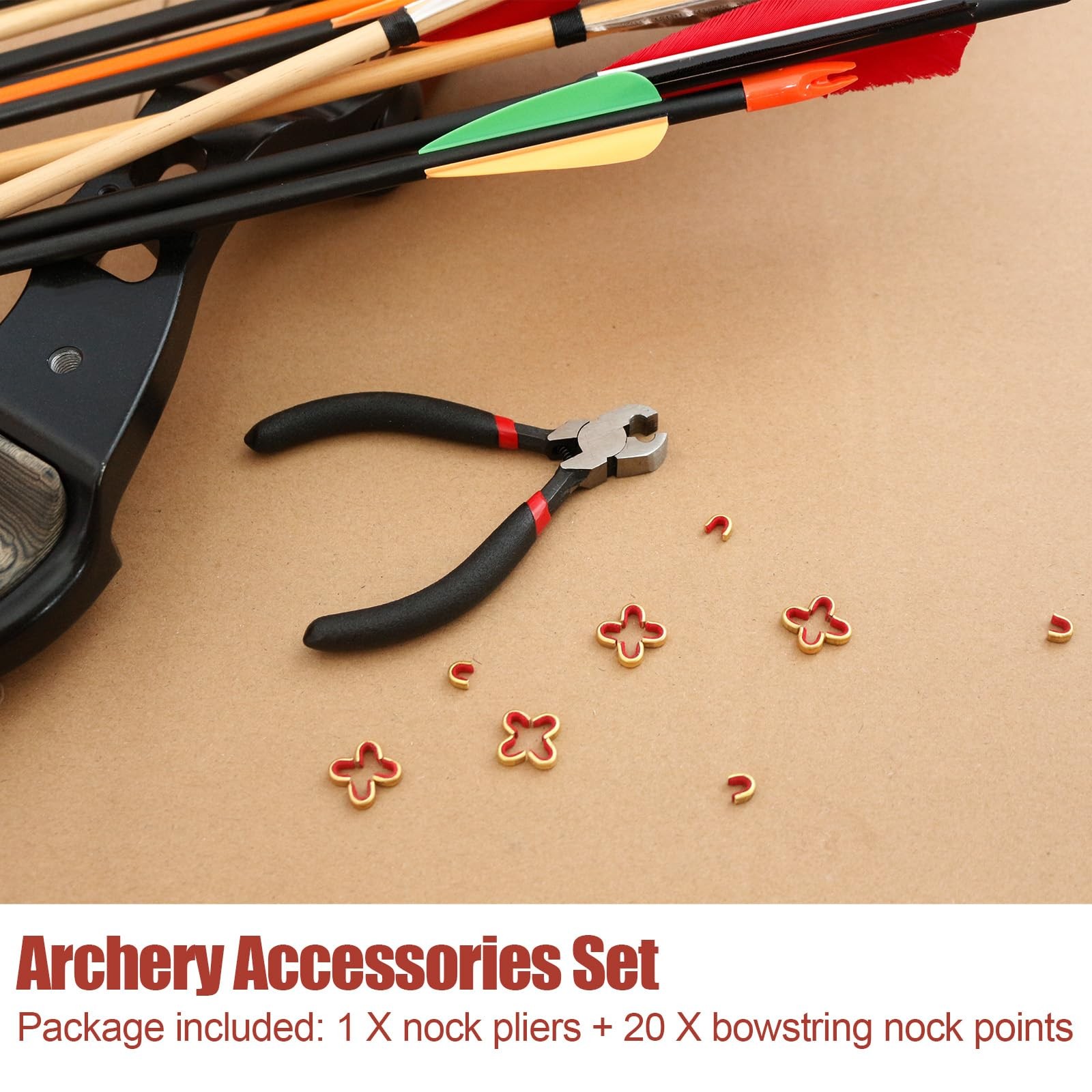 Luoyer Archery Bow String Nocking Points Set – 20 Pcs Brass Black