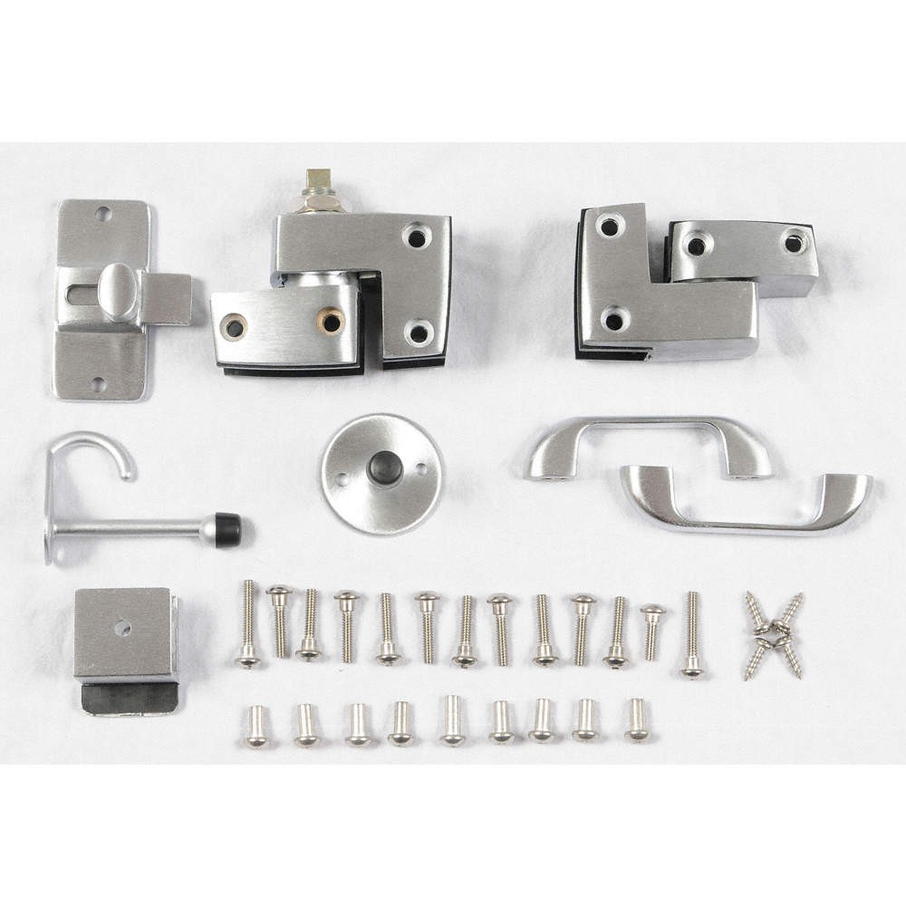 ASI GLOBAL PARTITIONS 40-8571006 Slide Latch,Aluminum,Brushed 12V397