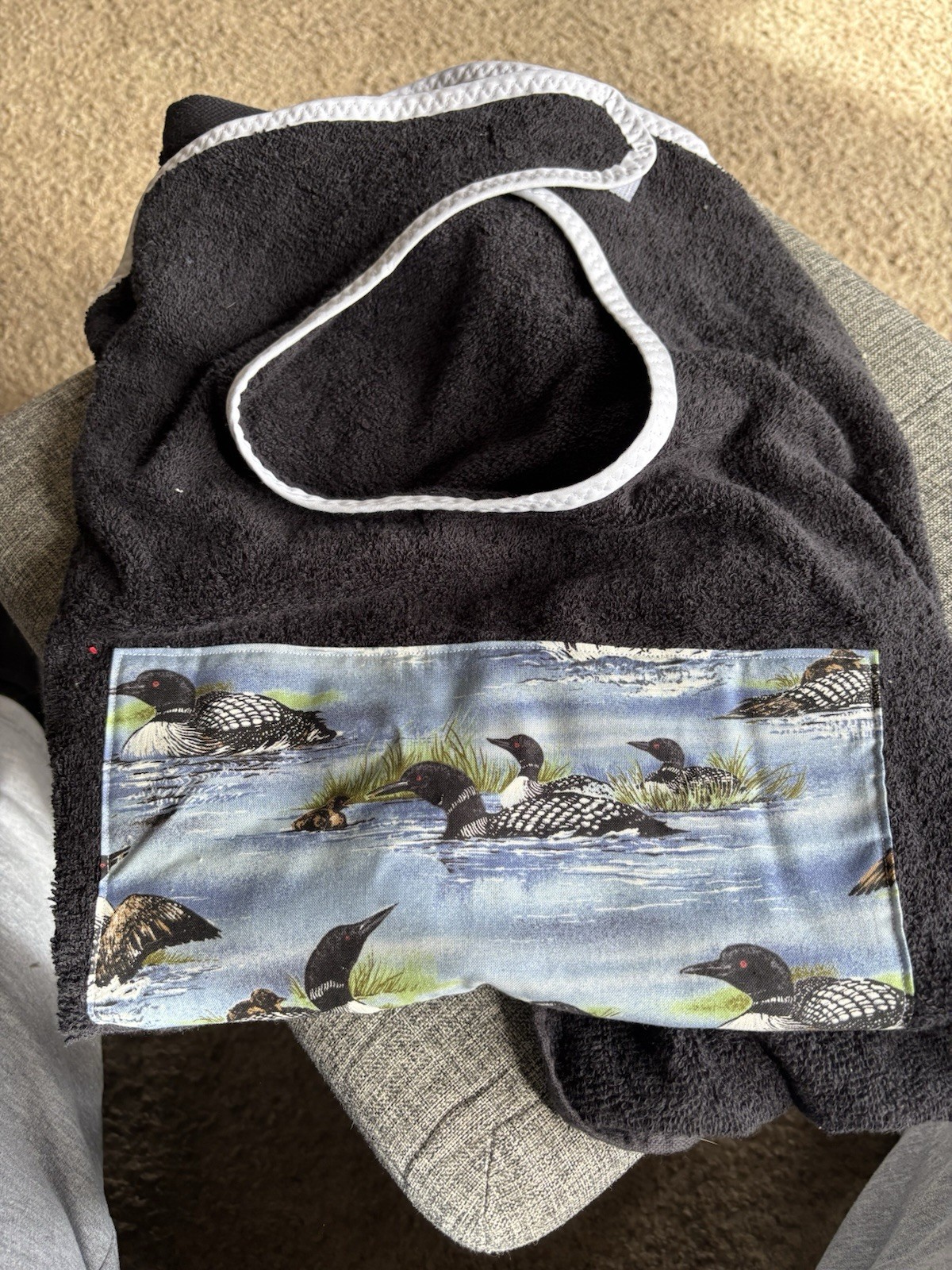 Adult Feeding Bibs, Large Coverage Made With Bath Towel, New -never Been Used