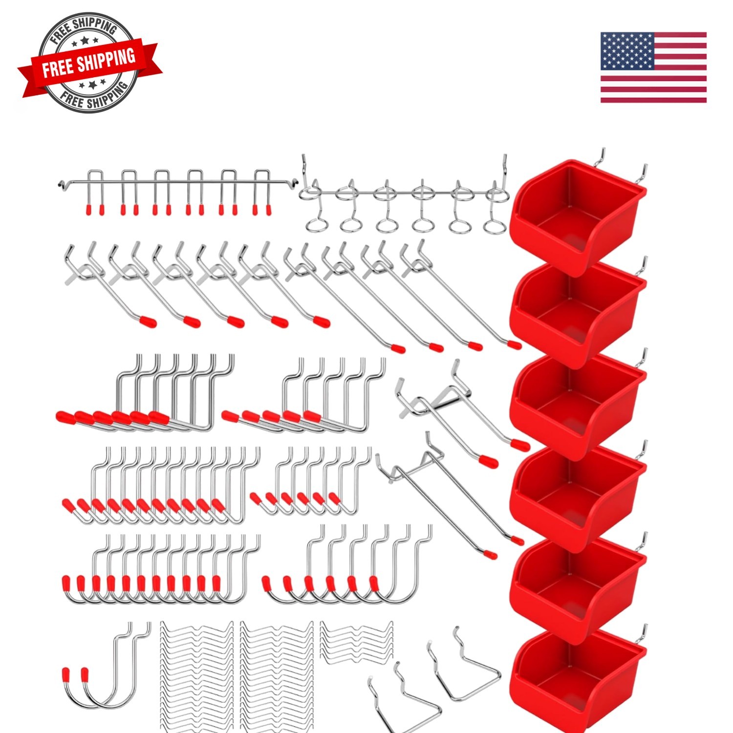 Ultimate 121-Piece Pegboard Hooks Set, Pegboard Accessories with Metal Hooks,...