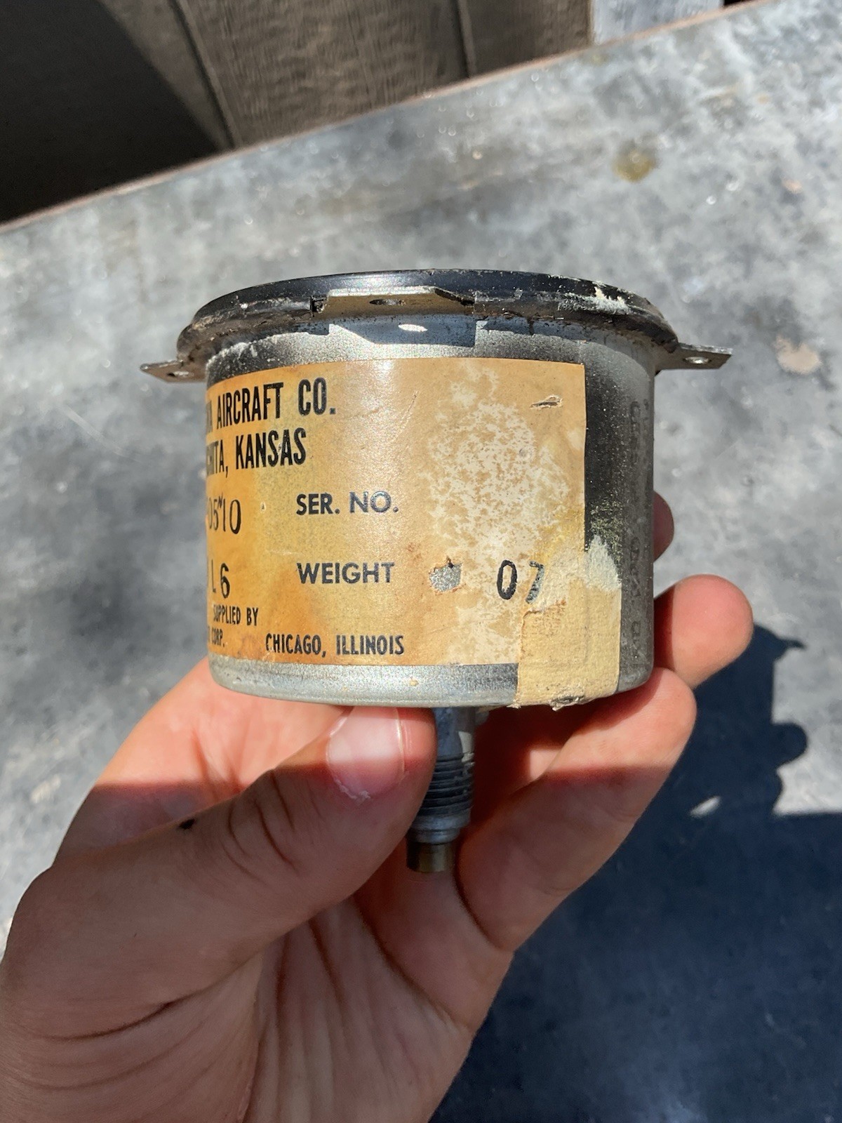 Cessna Stewart Warner Tachometer Untested