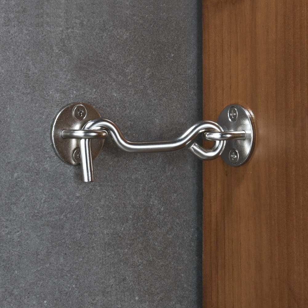Versatile 2 Pack 4" Satin Brushed Nickel Privacy Latch for Multiple Door Uses
