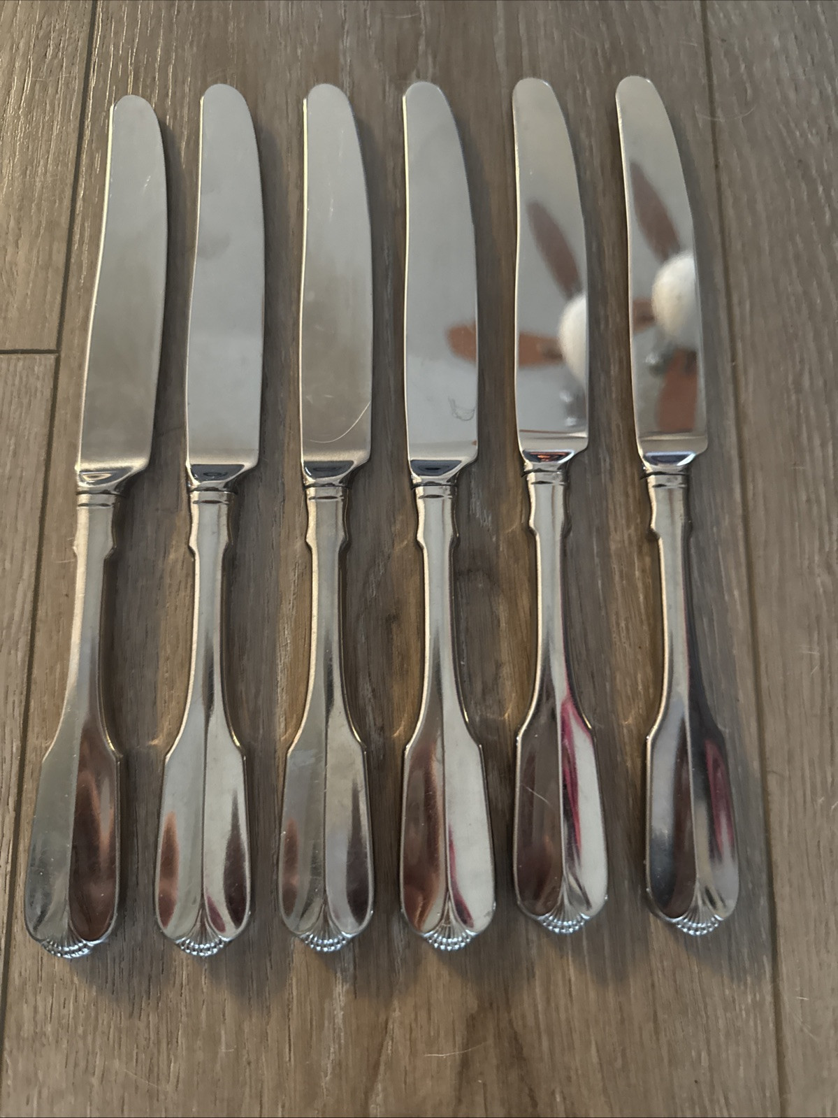 6 Dinner Knives Solid Serrated Oneida RIDGECREST Stainless 8 7/8"