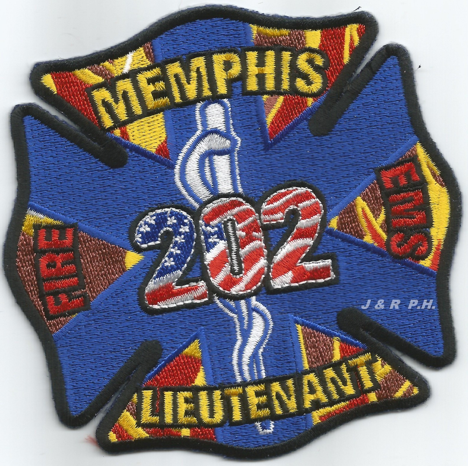 Memphis Fire - E.M.S. Lieutenant - 202, Tennessee (4" x 4" size) fire patch