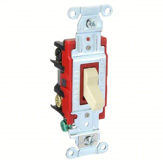 Hubbell 4904BI Wall Switch, 20A, Ivory, 4Way Type, Toggle, 120/277V (CASE OF 10)