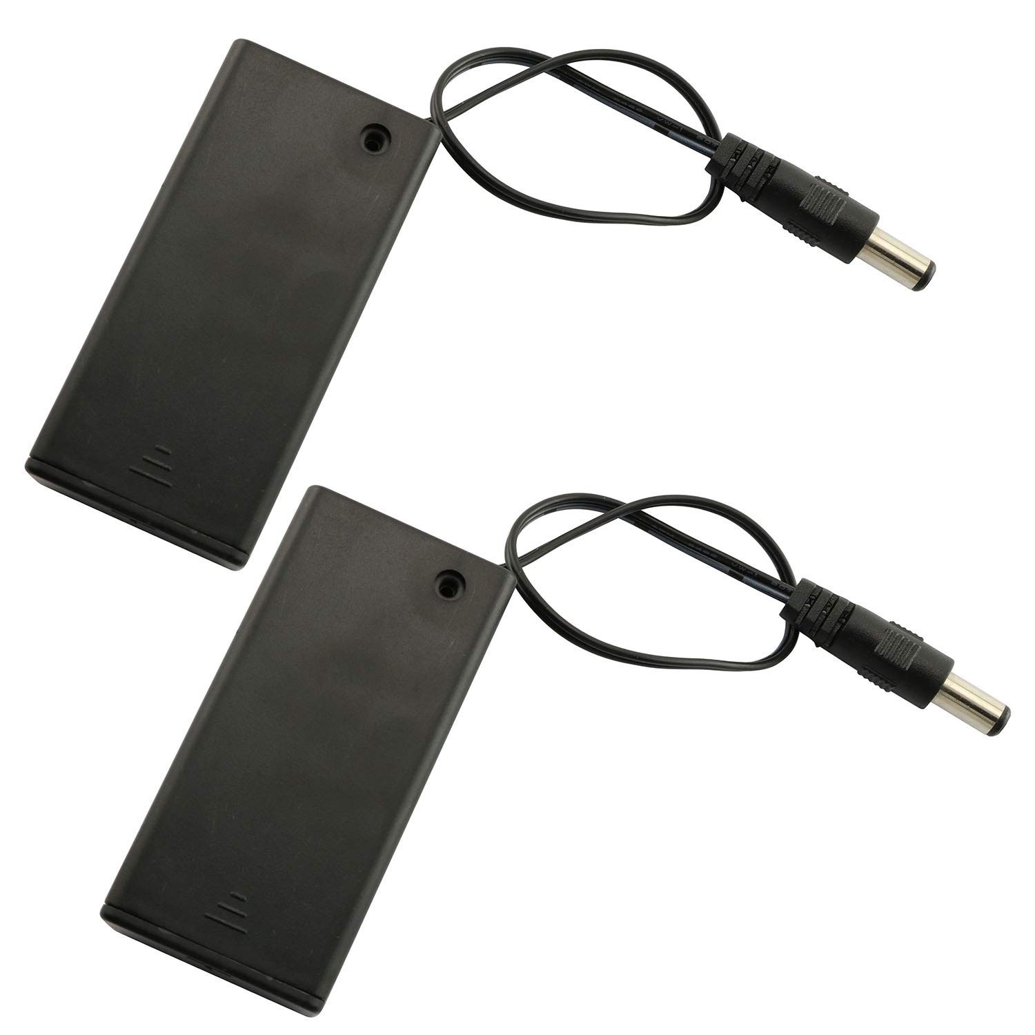 2PCS 9V Battery Holder with ON/Off Switch and 5.5 x 2.1mm DC Plug Lead Wire for