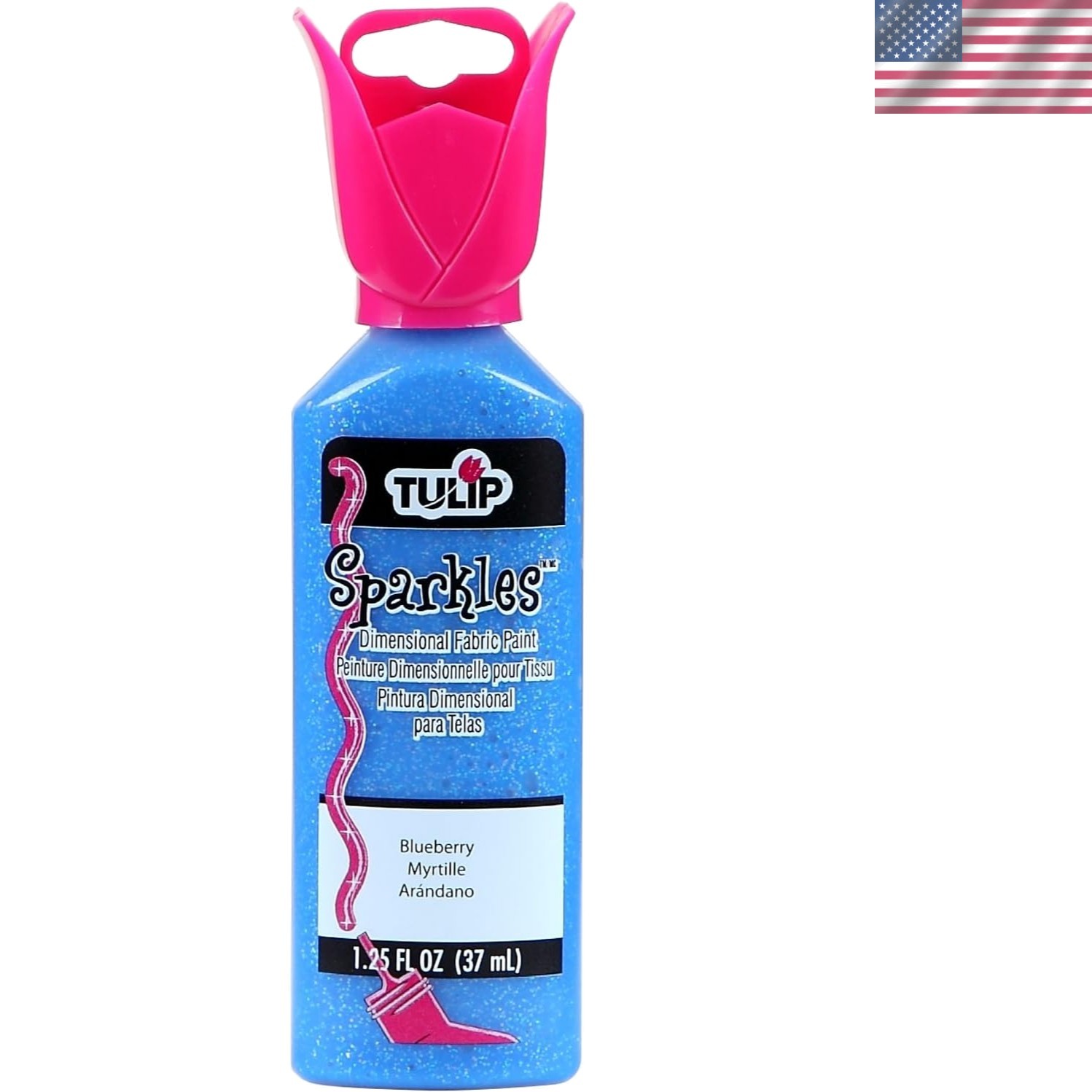 Tulip 1.25oz Sparkle Blueberry Dimensional Fabric Paint - Create Stunning 3D Art