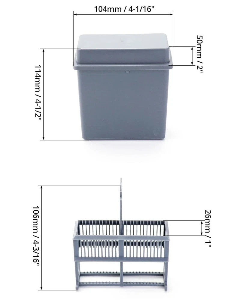 10-Pack Microscope Slides Rack & Staining Jar - Durable Grey Design