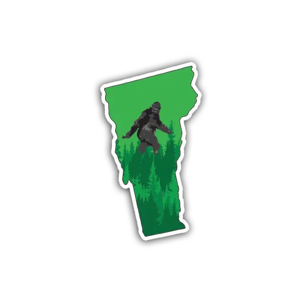 Vermont State Flag Bigfoot Sticker Decal