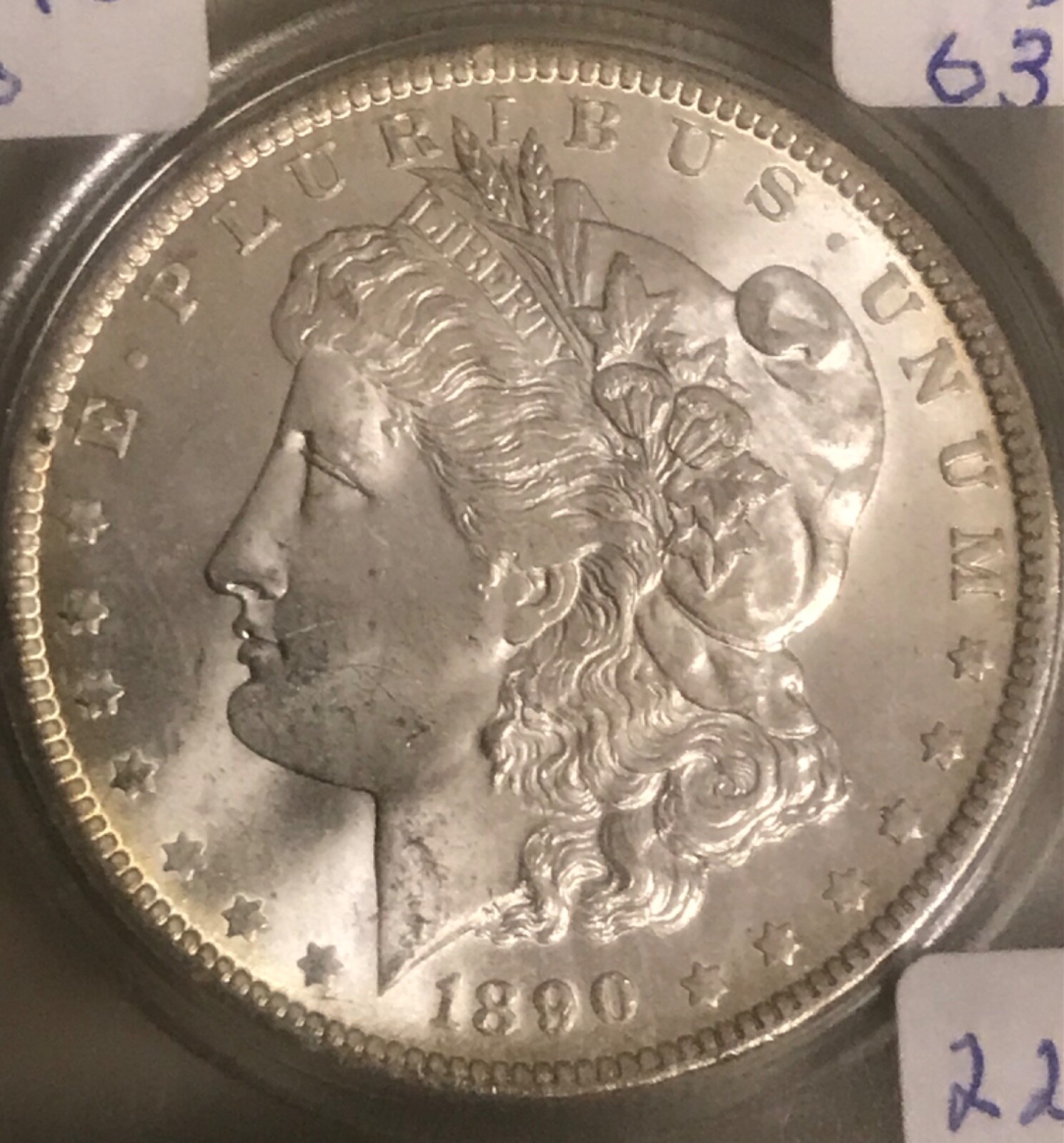 1890-o Morgan silver dollar,  Choice Brilliant Uncirculated
