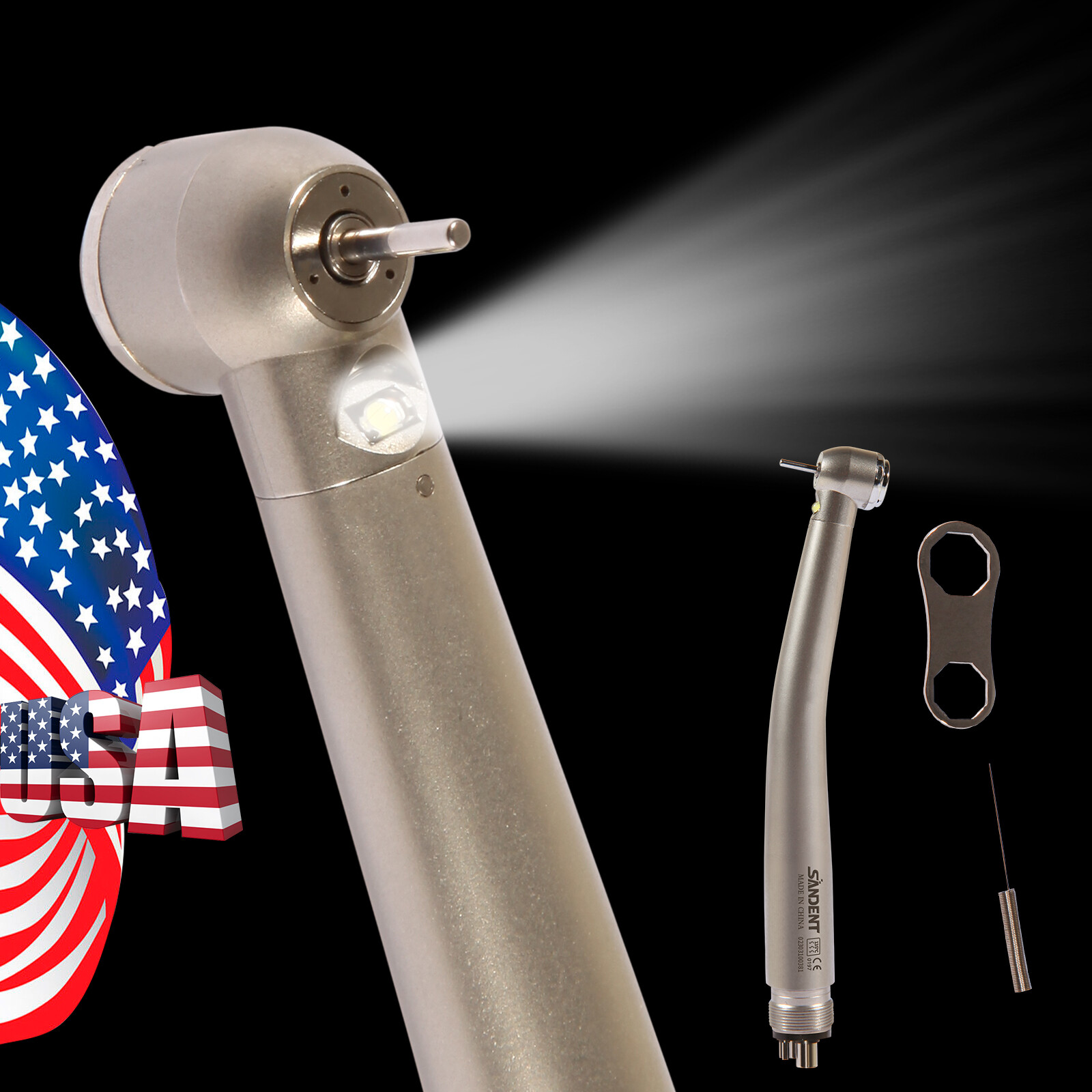 KAVO Style Dental LED Fiber Optic High Speed Handpiece 3 Spray 4 hole