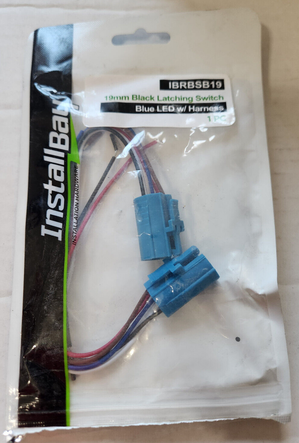 Install Bay - IBRBSB19 - 19mm Black Latching Switch - Blue LED w/ Harness -Qty 2