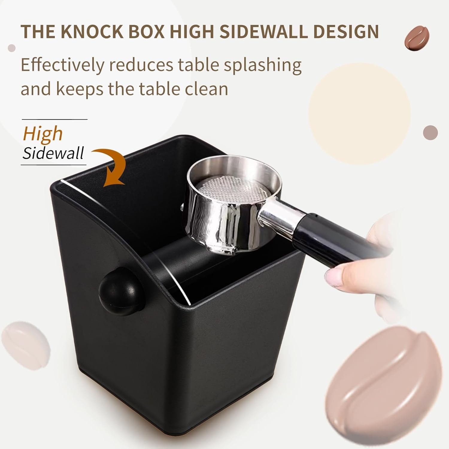 Knock Box Square High Sidewall Design with Tamper Mat