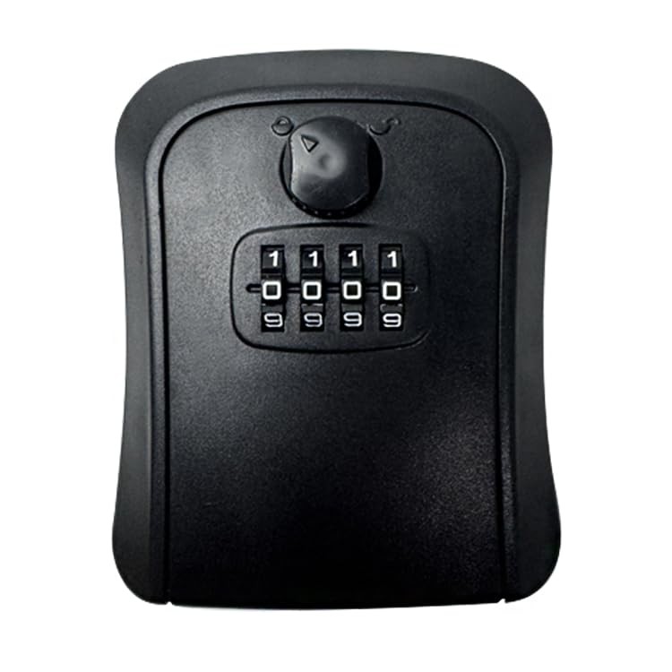 Key Lock Box with Code, Outdoor for House, Supports Black
