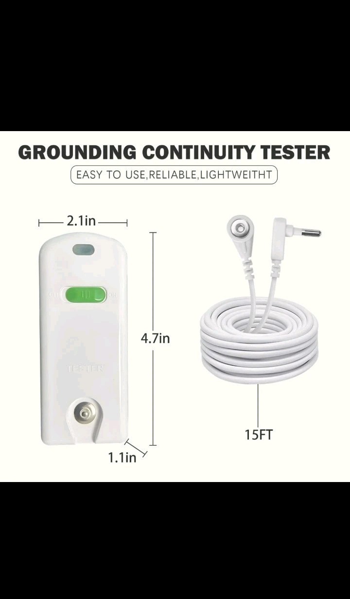 Grounding Tester with Grounding Wire (White)
