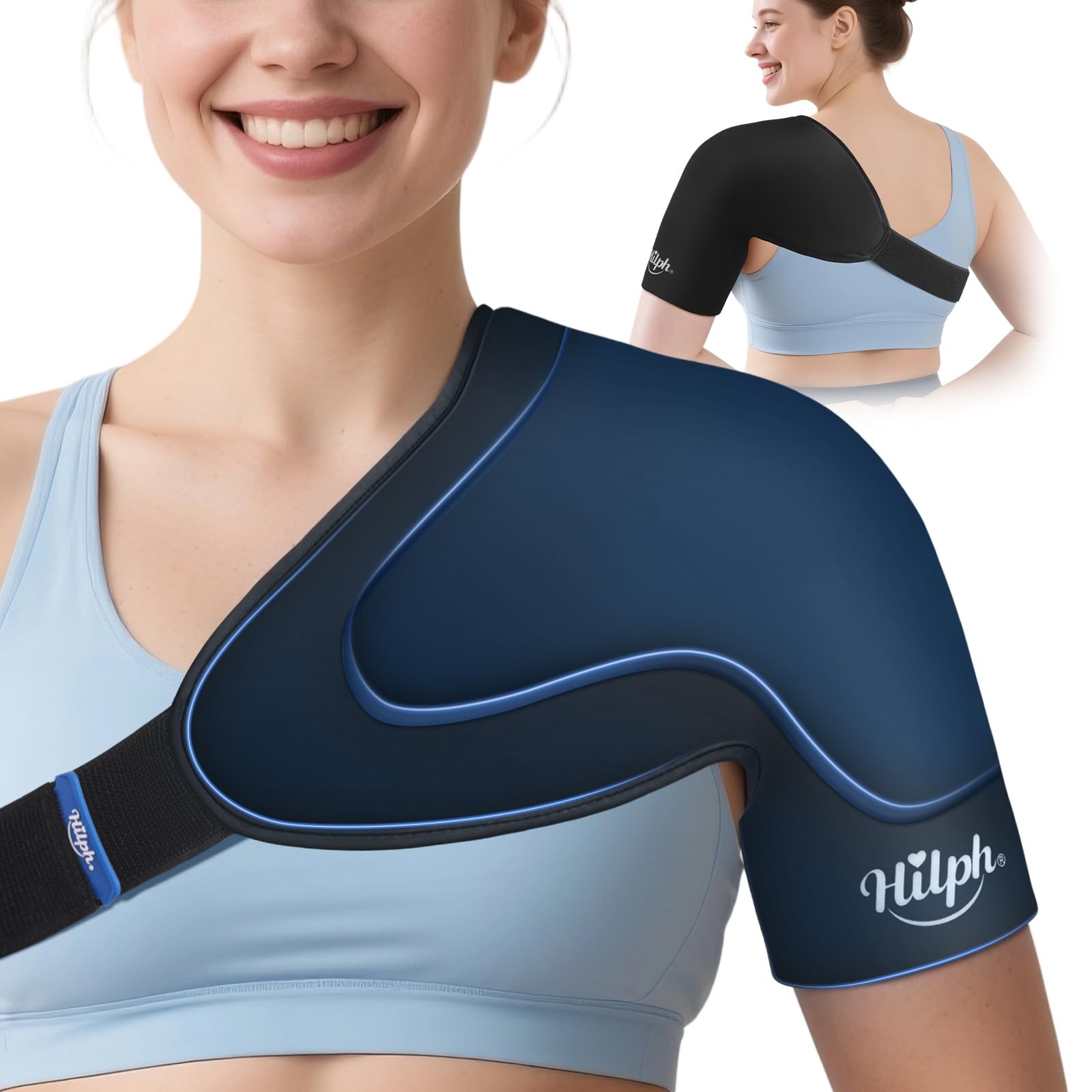 Shoulder Ice Pack Wrap for Rotator Cuff & Arm, Cold Therapy with Compression