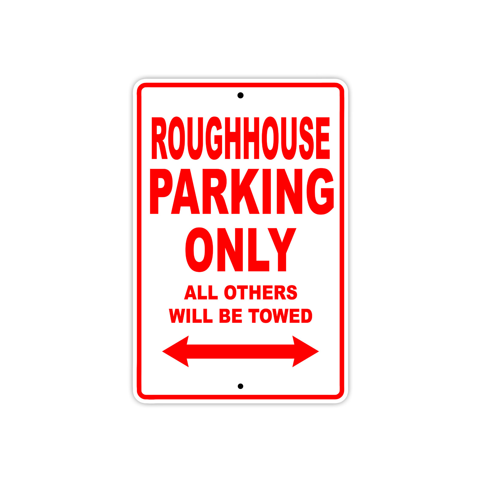Roughhouse Parking Only Motorcycle Bike Decor Novelty Notice Aluminum Metal Sign