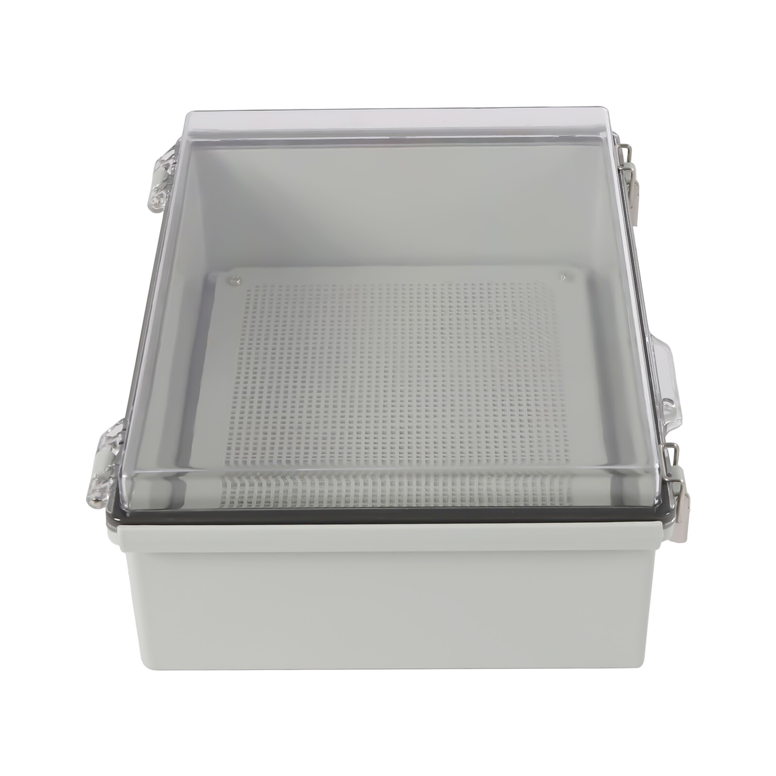 Stainless Steel Wall Mount Hinged Cover Latch Junction Box w/Clear Enclosure